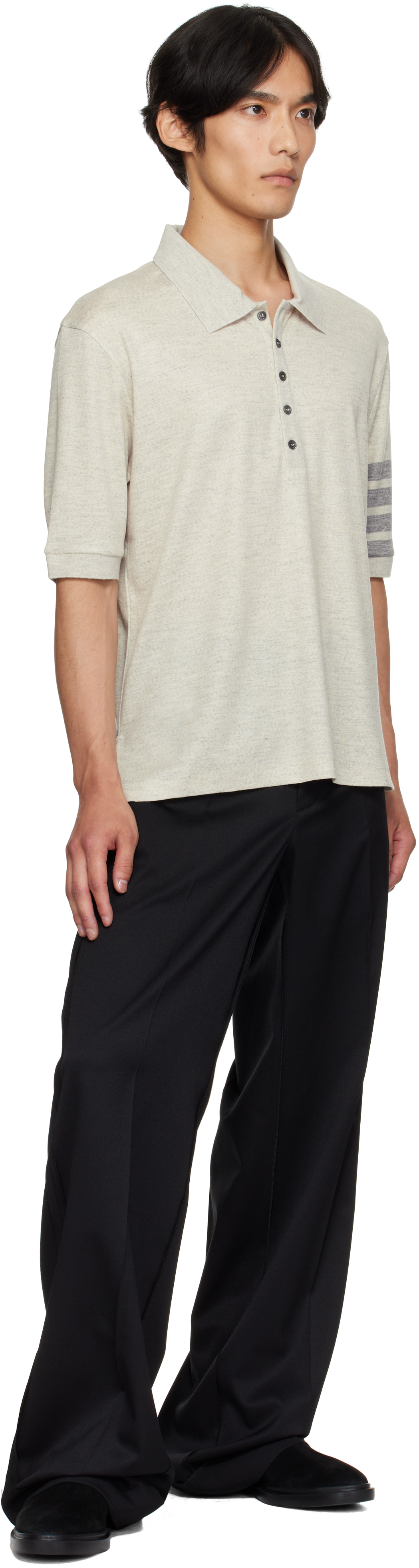 Thom Browne 4-bar Wool Polo Shirt