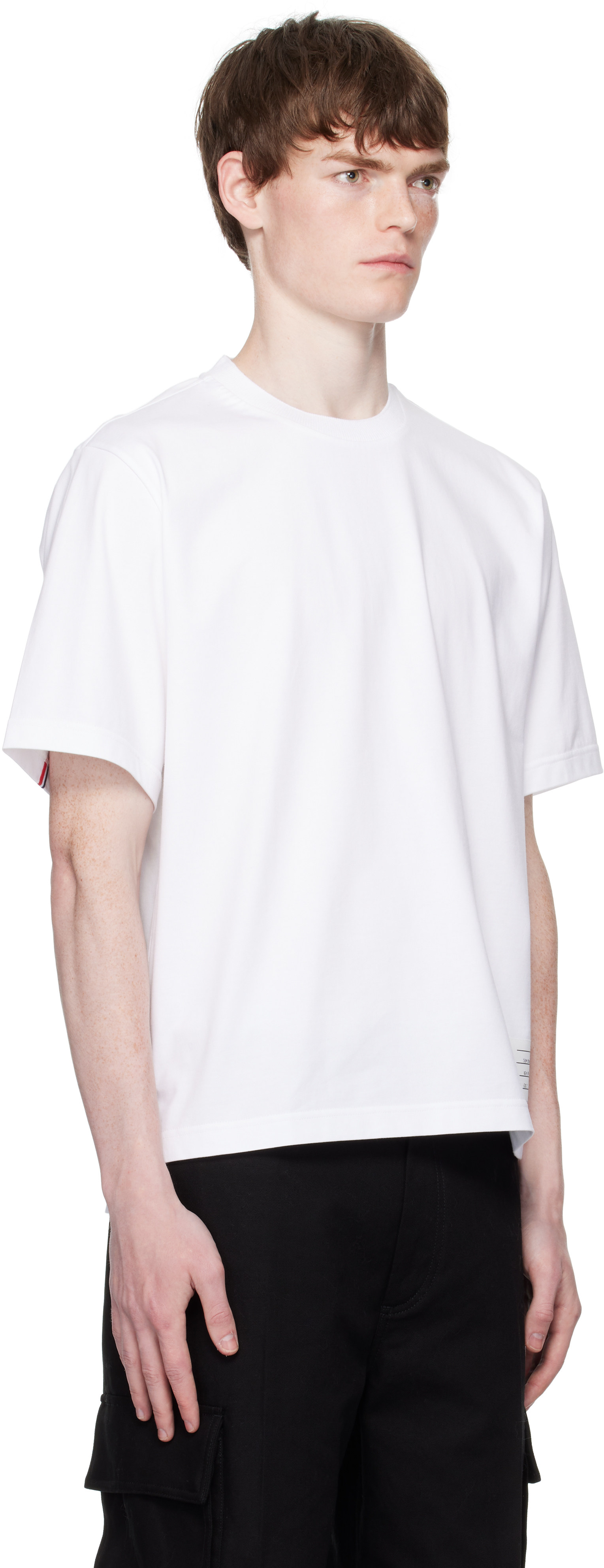 Thom Browne White Oversized Short Sleeve Medium Weight T-shirt In White