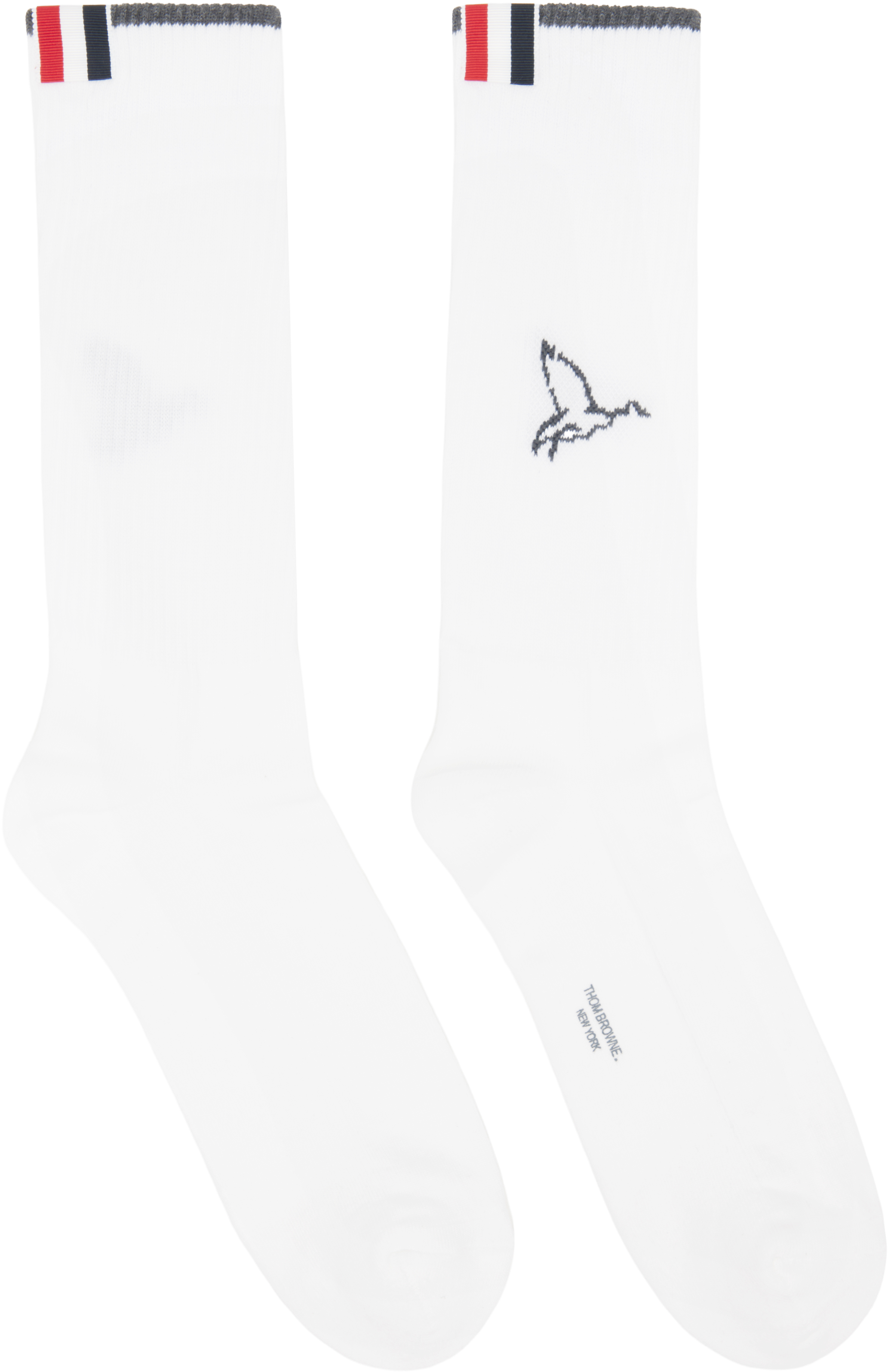 Shop Thom Browne White Geese Icon Socks