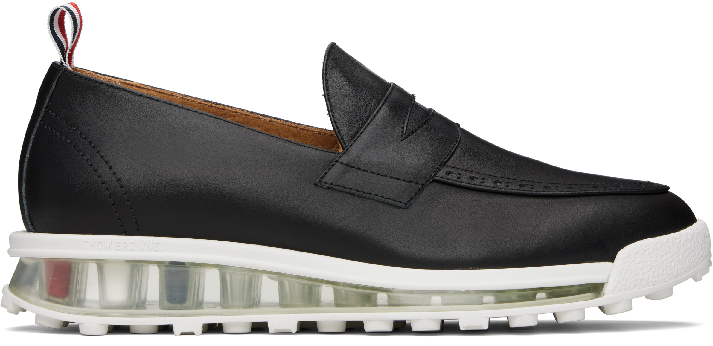 Black Clear Tech Runner Sole Penny Loafers