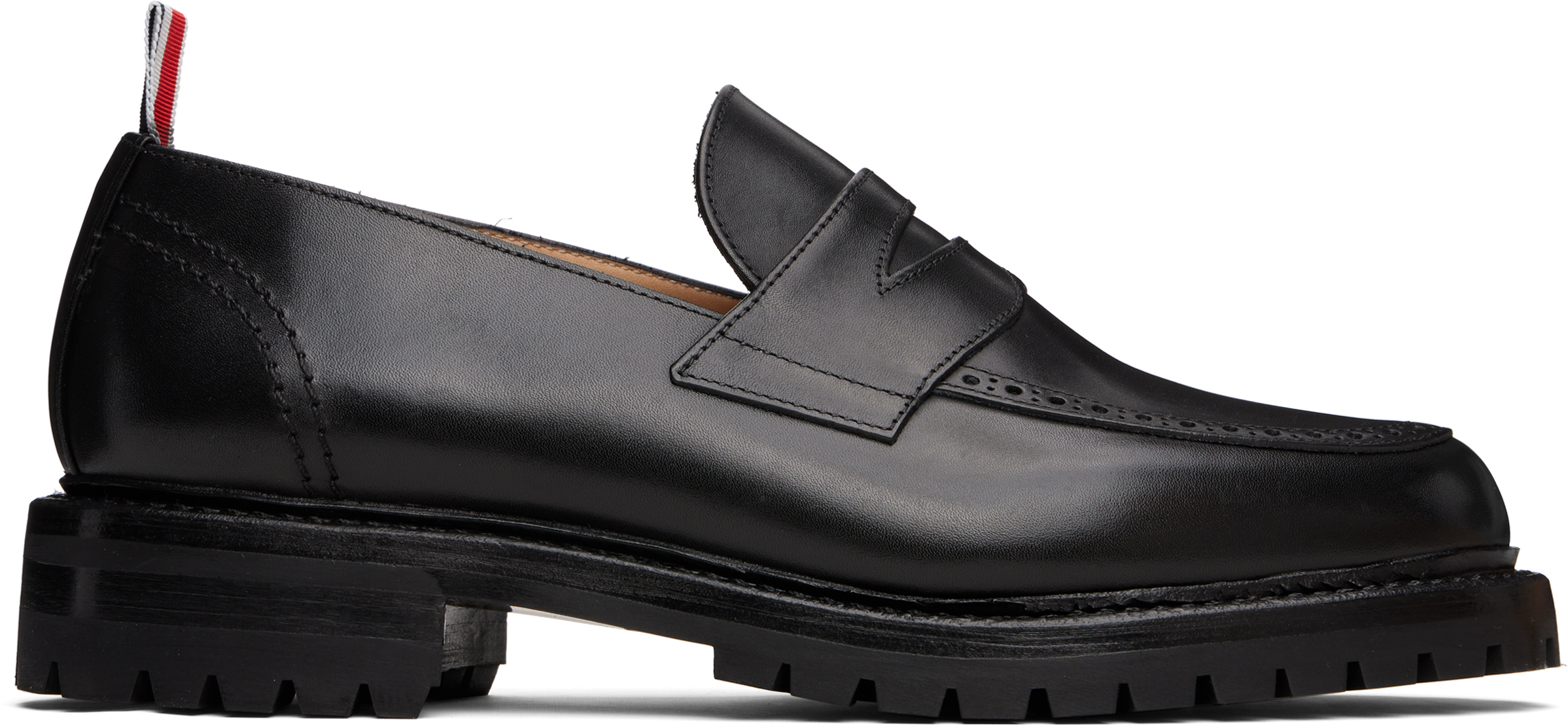 Thom Browne: ブラック Classic ペニーローファー | SSENSE 日本