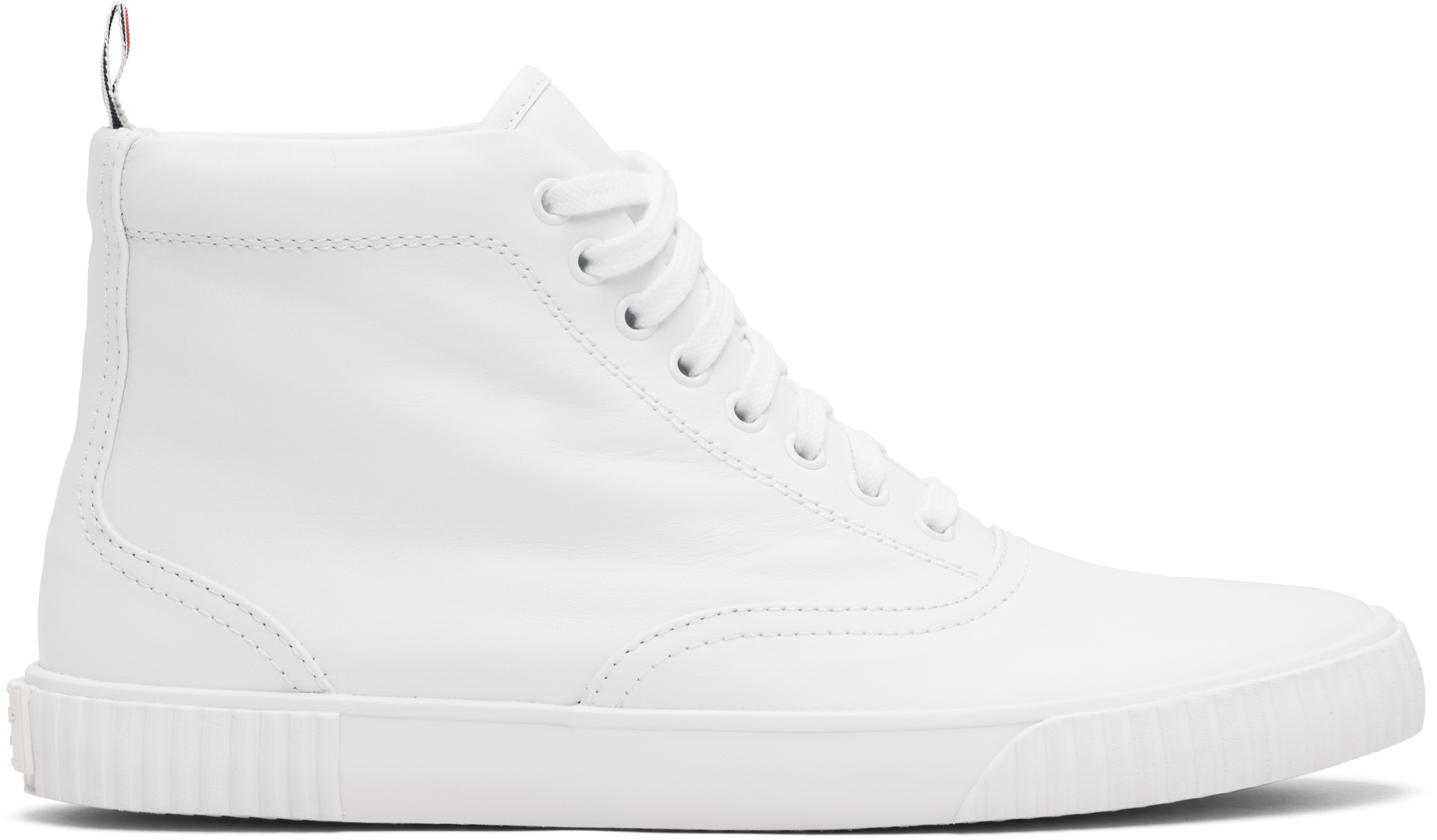 White Vitello Calf Leather High Top Heritage Sneakers
