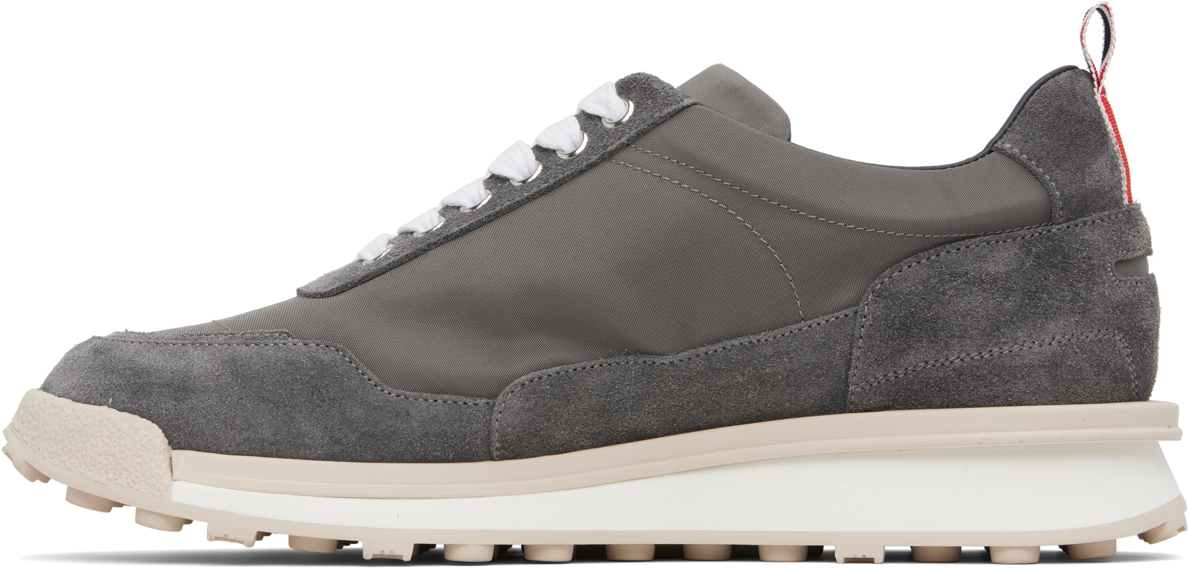 Thom Browne Gray Double Tech Nylon Alumni Sneakers In Gray