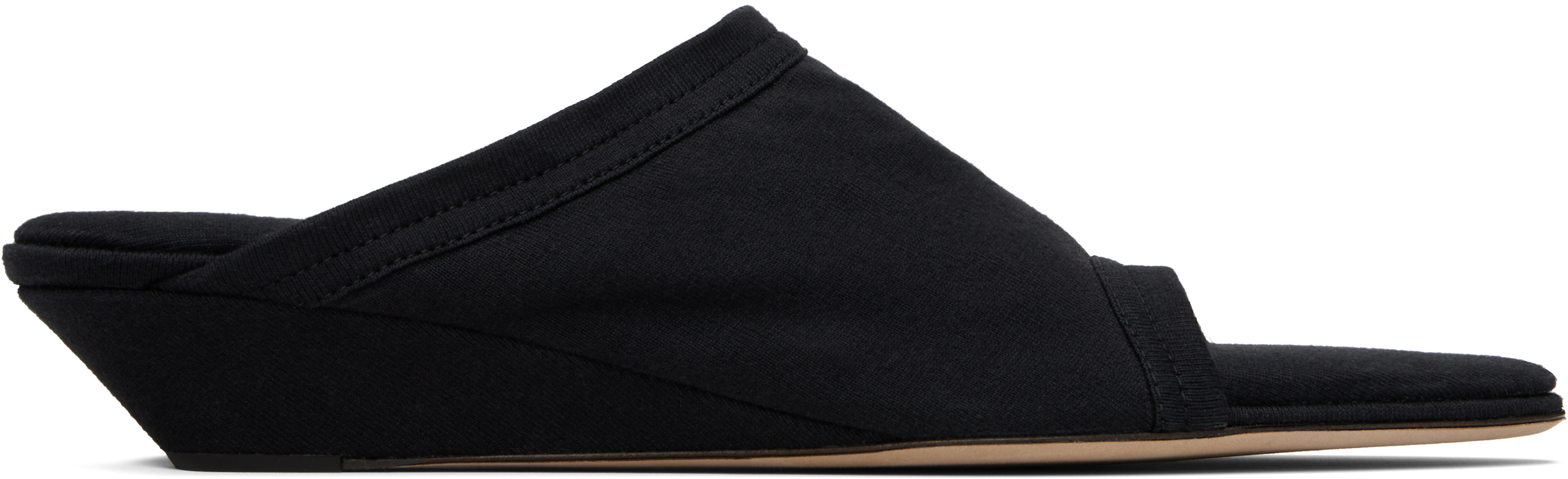 Shop Christen Ssense Exclusive Black 25mm Stretch Flat Mules