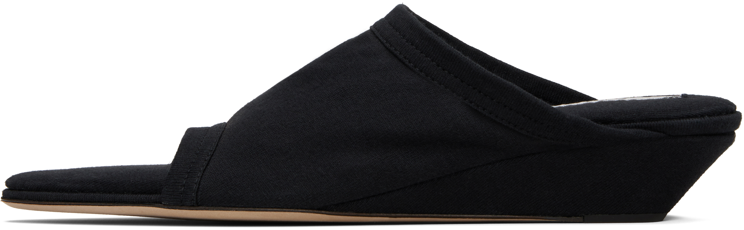 Shop Christen Ssense Exclusive Black 25mm Stretch Flat Mules