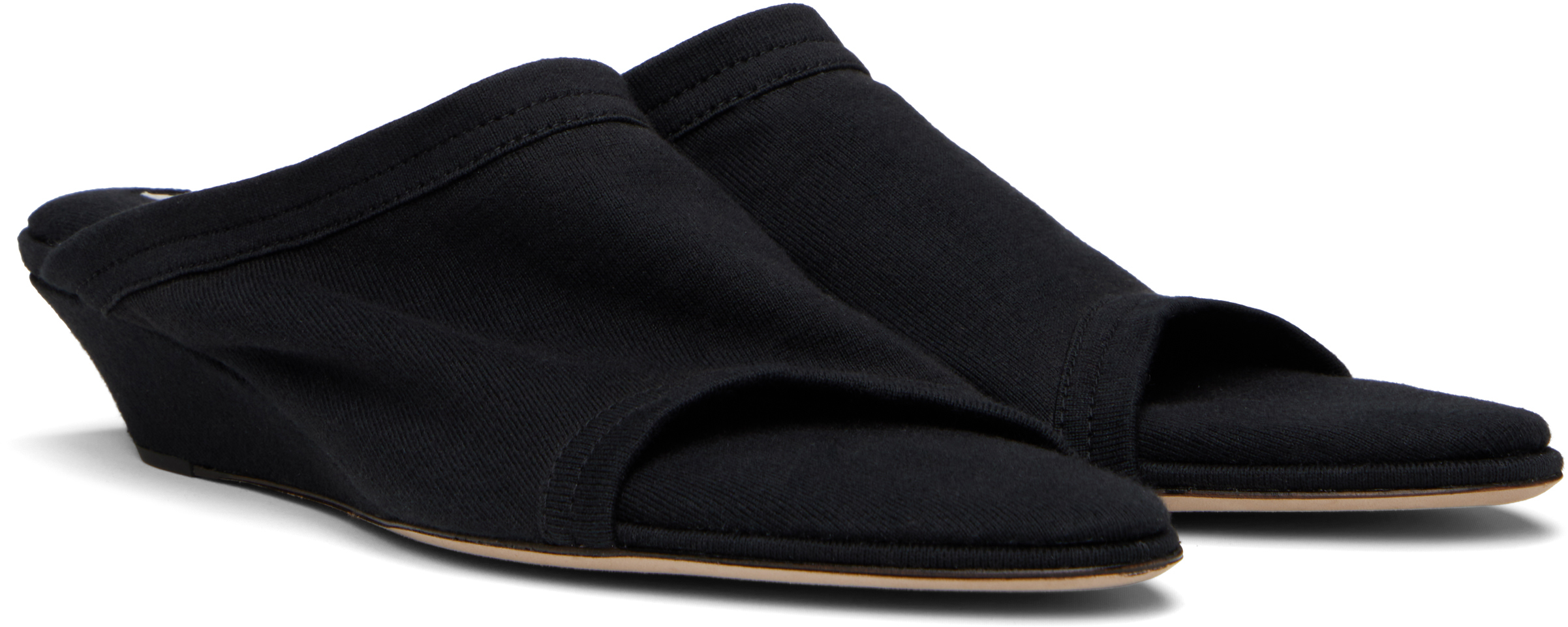 Shop Christen Ssense Exclusive Black 25mm Stretch Flat Mules