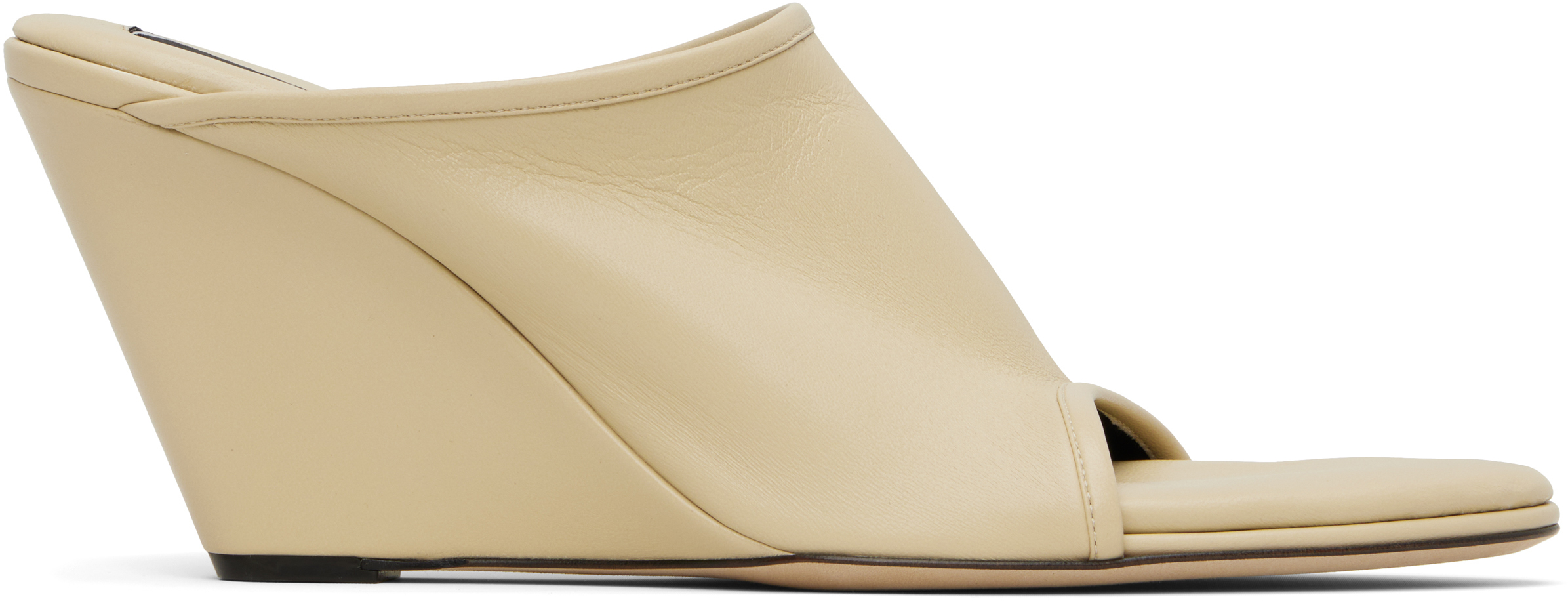 SSENSE Exclusive Beige 75mm Stretch Mules