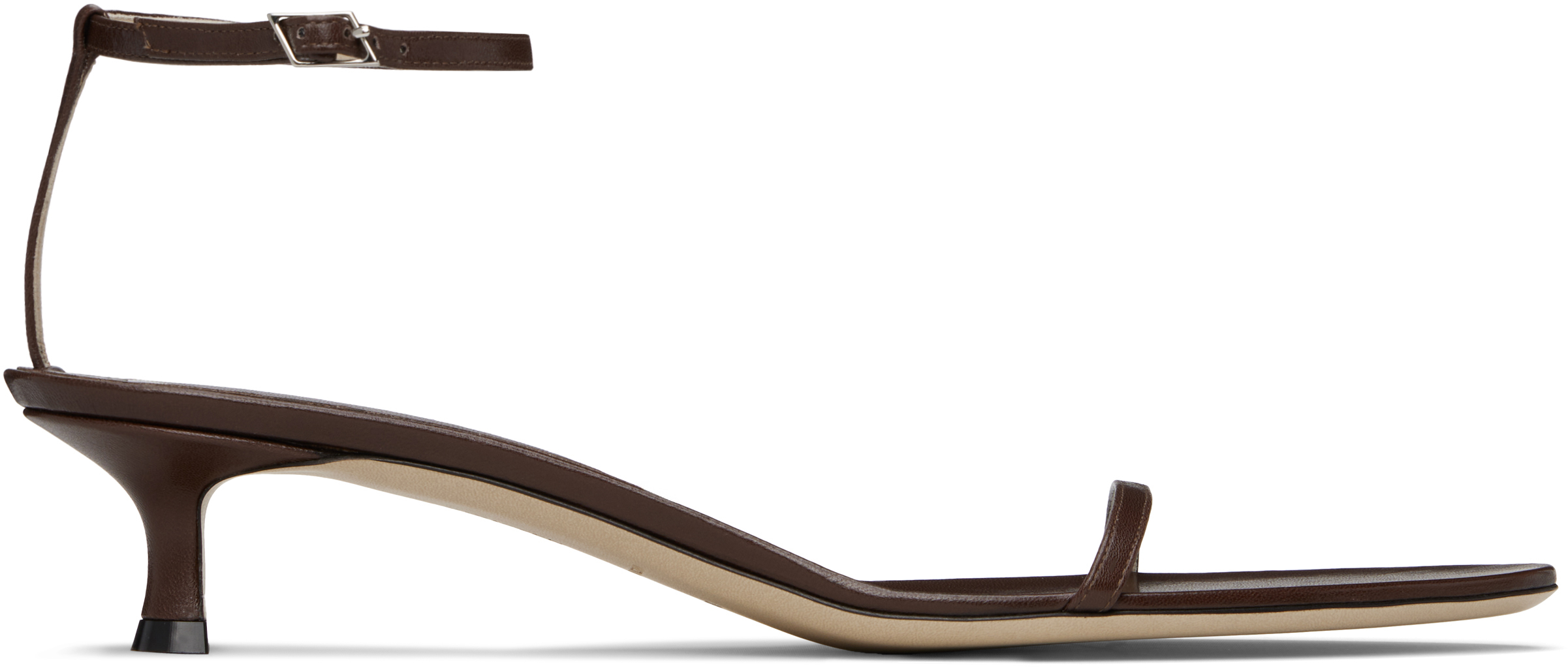 Shop Christen Ssense Exclusive Brown 35mm Double Strap Kitten Heeled Sandals