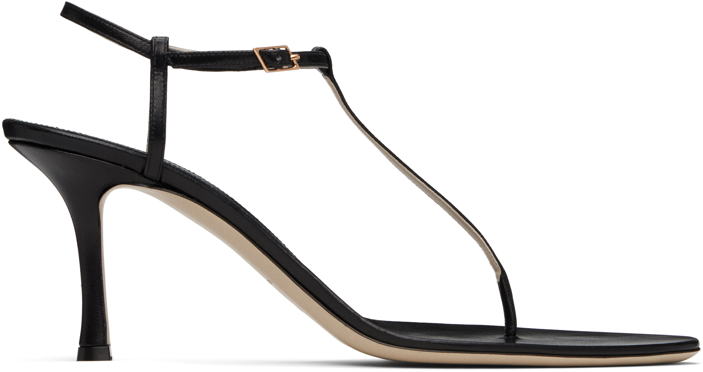 Shop Christen Ssense Exclusive Black 75mm Mono Strap Heeled Sandals