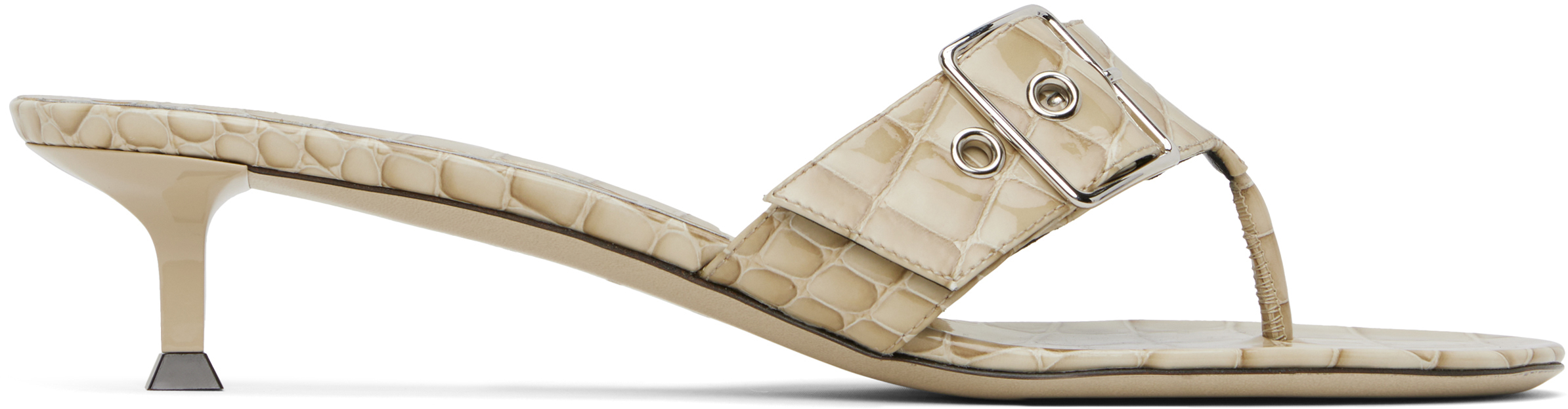 Shop Christen Ssense Exclusive Beige 35mm Helix Kitten Heeled Sandals