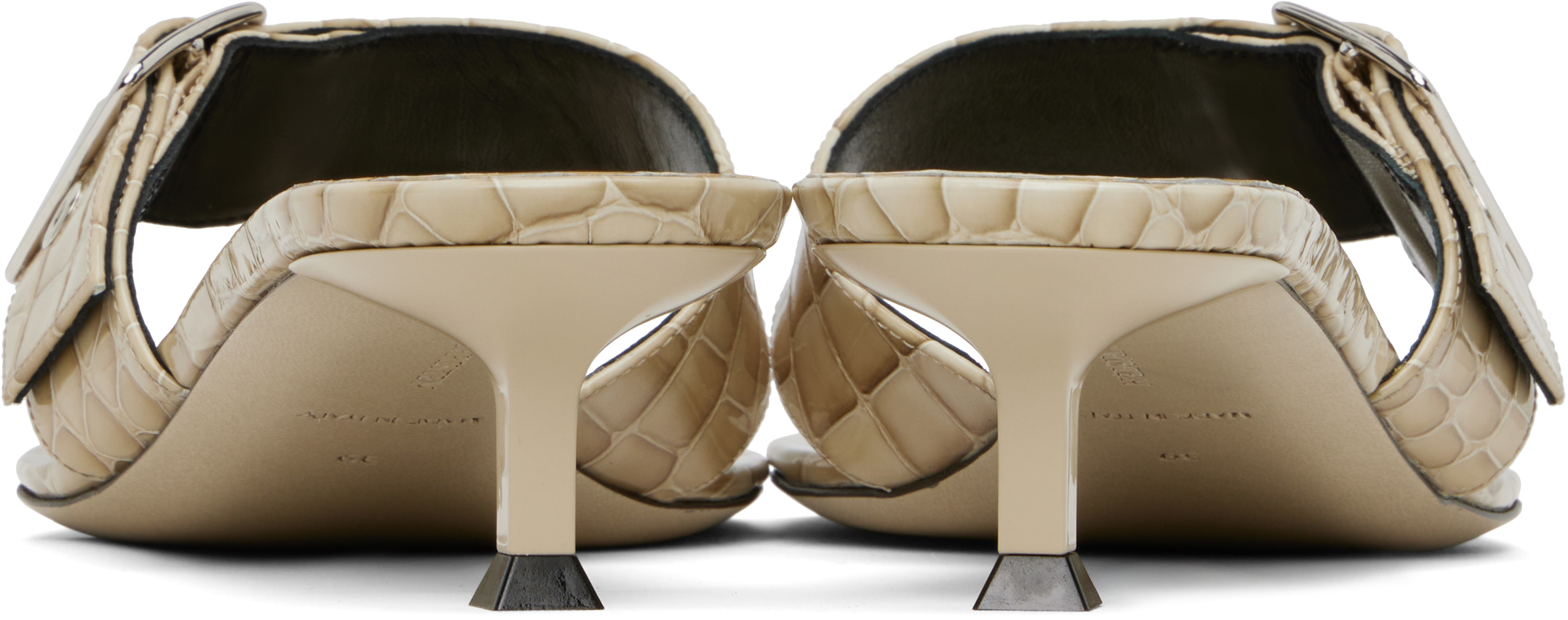 Shop Christen Ssense Exclusive Beige 35mm Helix Kitten Heeled Sandals