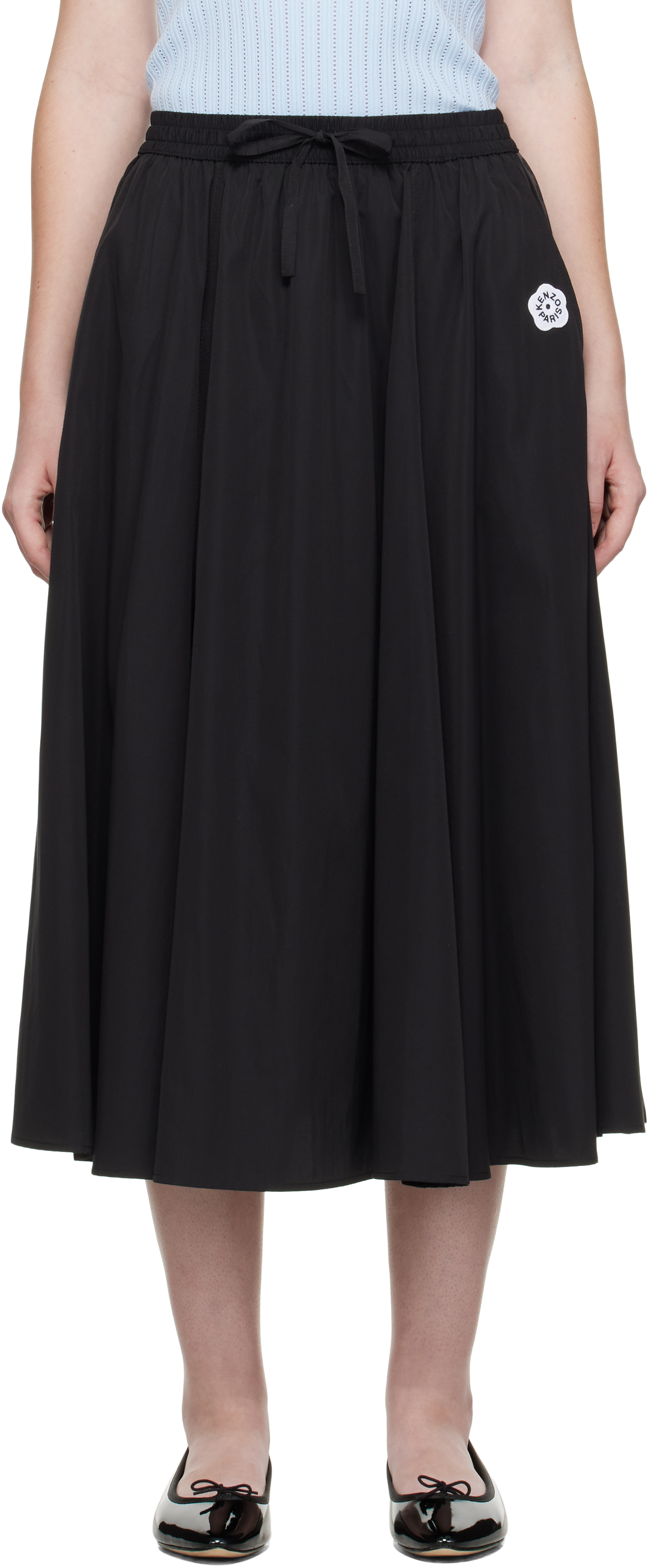 スカート KENZO 'Boke 2.0' midi skirt Kenzo: Black Kenzo Paris 'Boke Flower 2.0' Midi Skirt | SSENSE