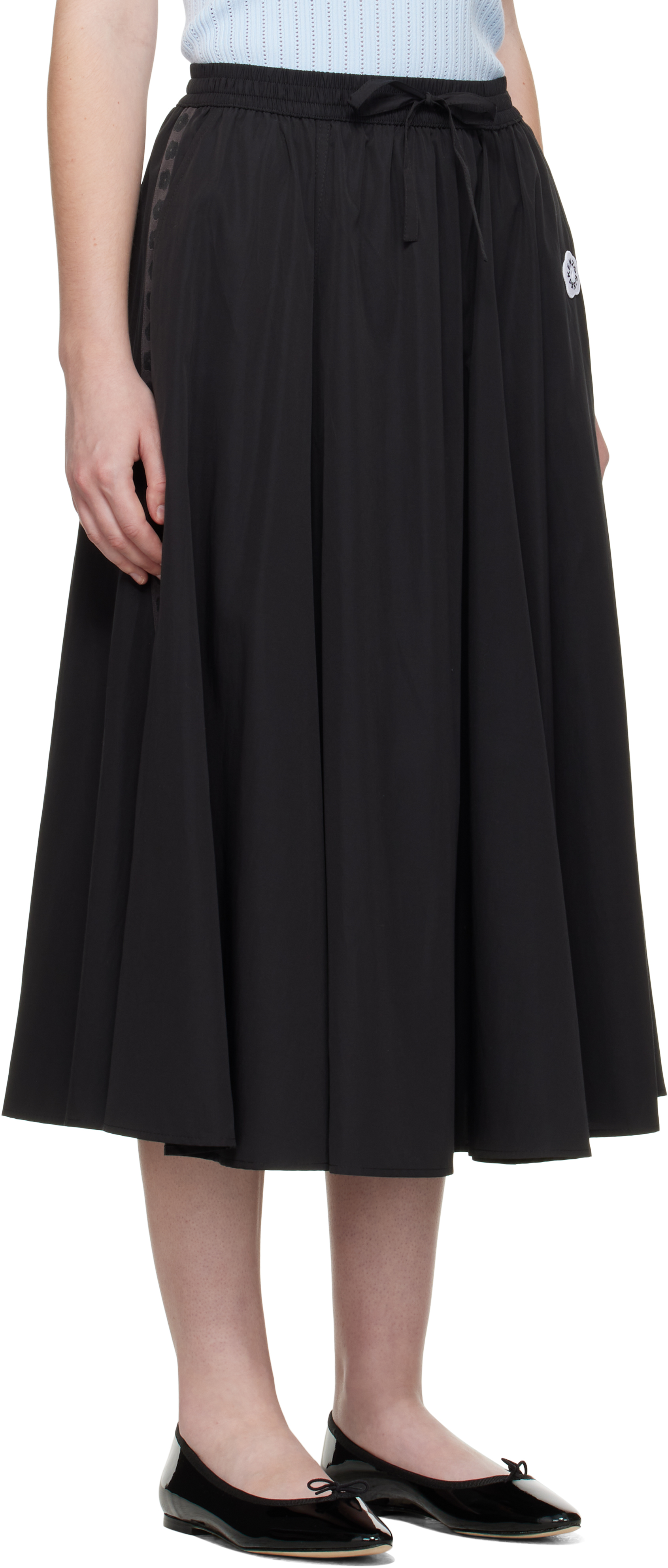 Kenzo Boke Flower 2.0 Flared Midi Skirt In Black