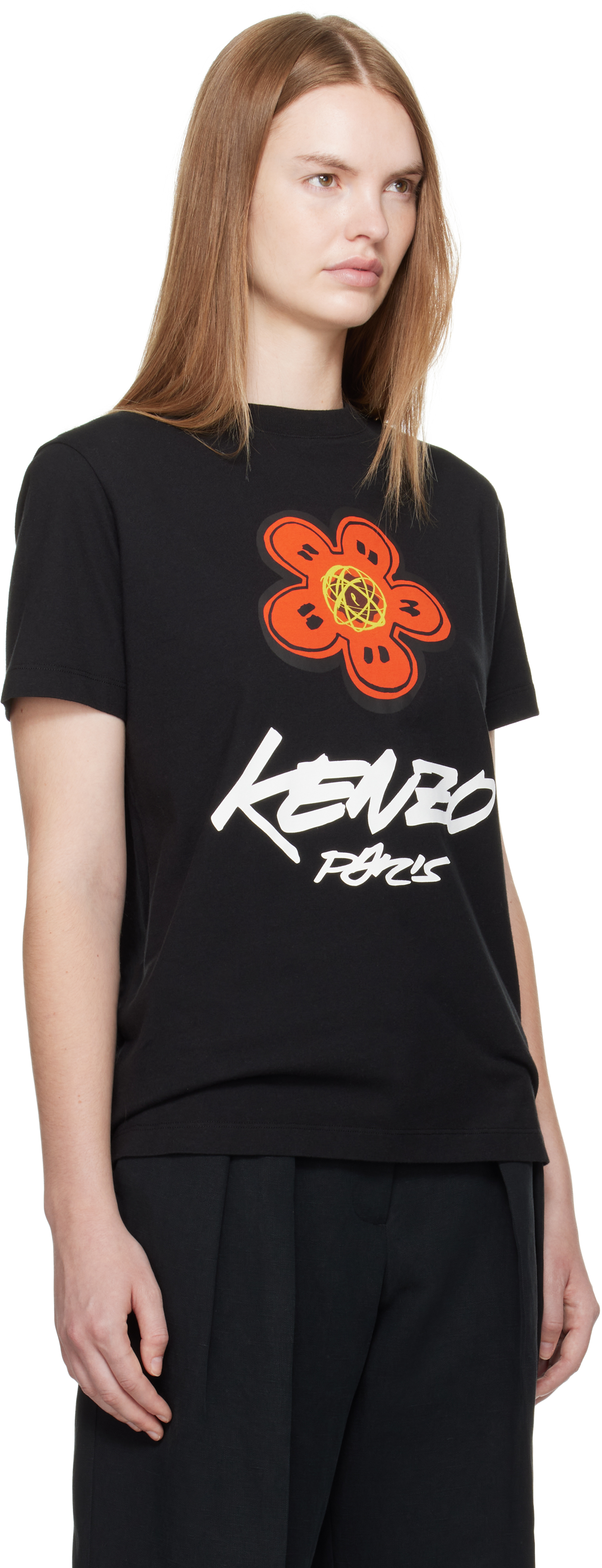 Kenzo Black Cotton T-shirt In Black