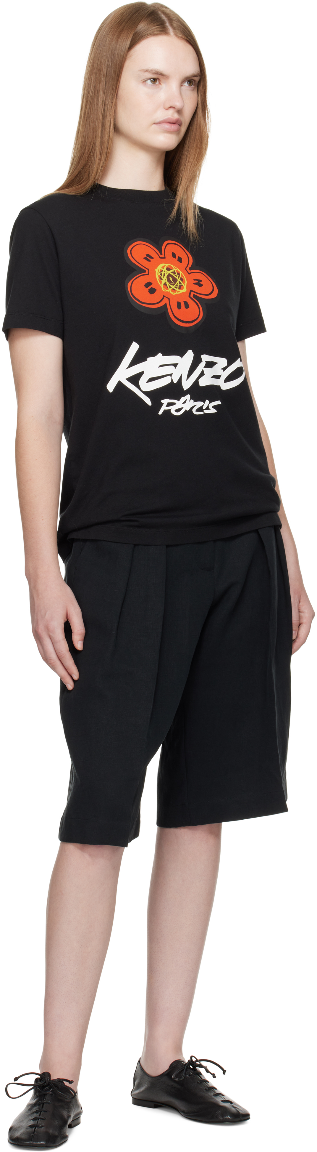 Kenzo Black Cotton T-shirt In Black