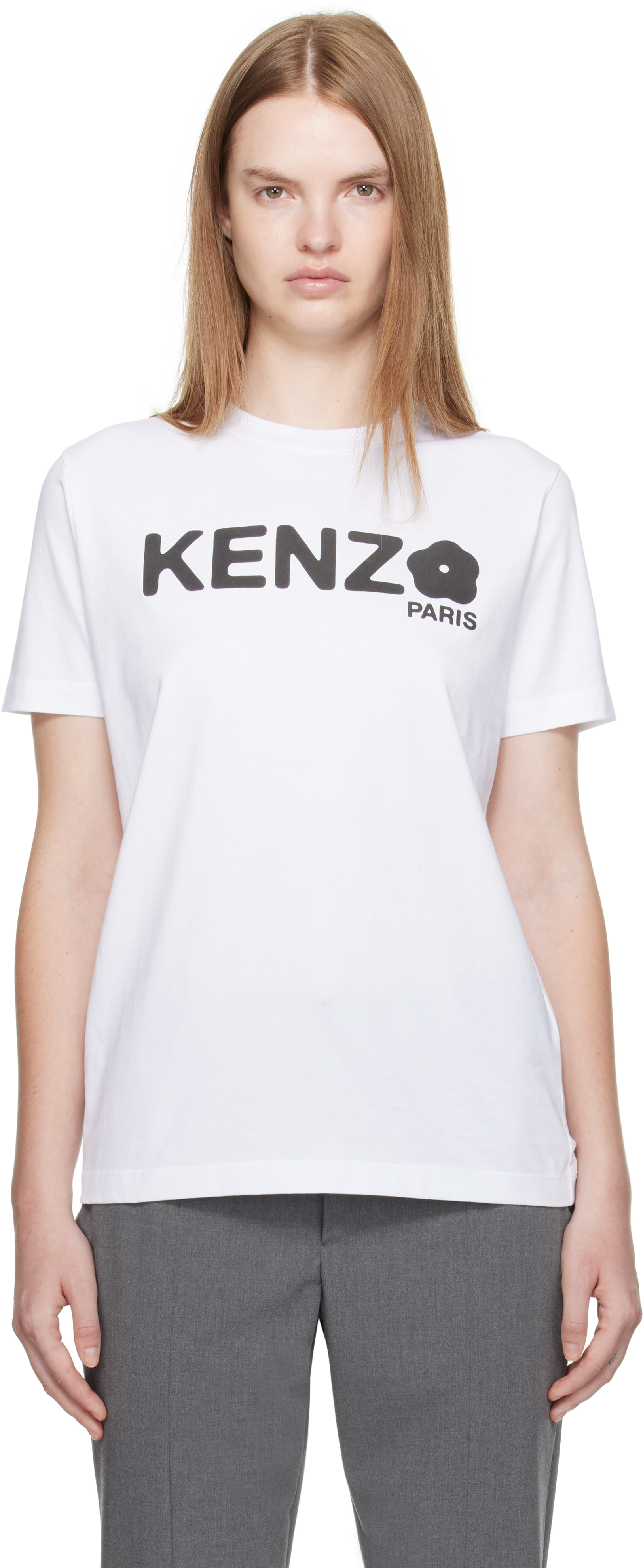 Kenzo Loose T-shirt Organic Cotton Crew Neck In White