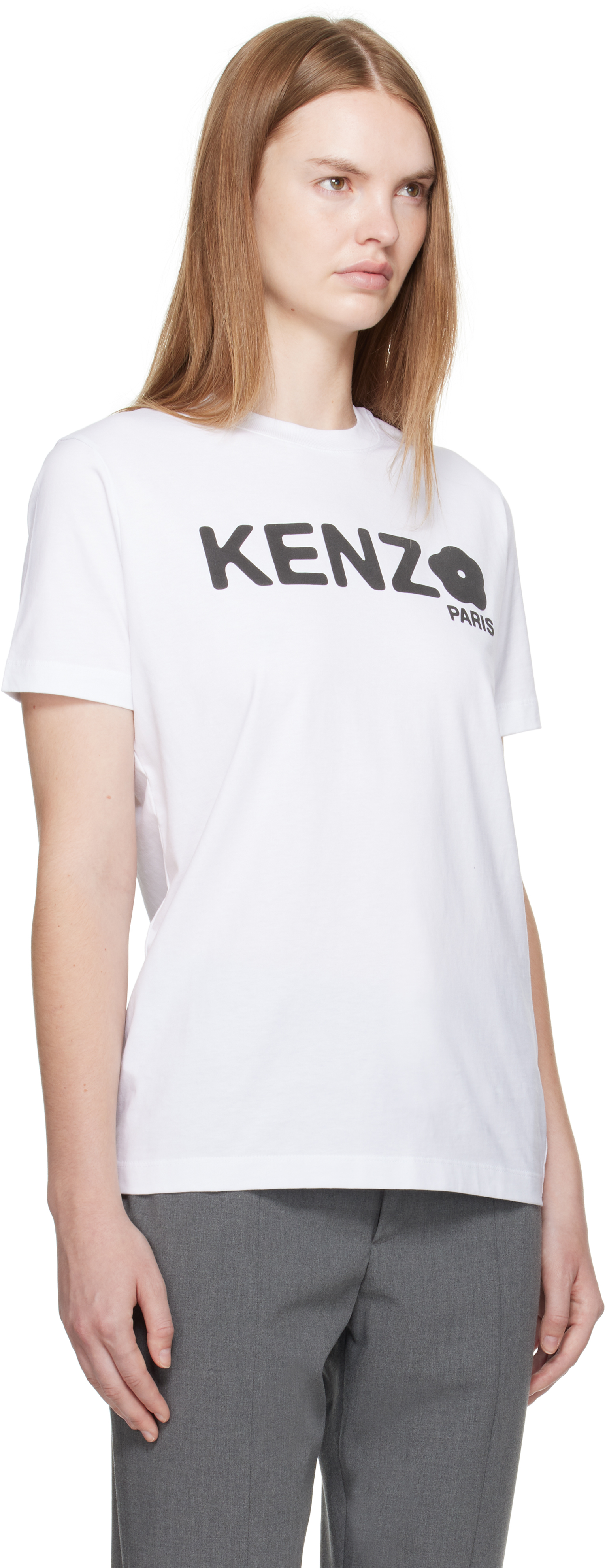 Kenzo Loose T-shirt Organic Cotton Crew Neck In White