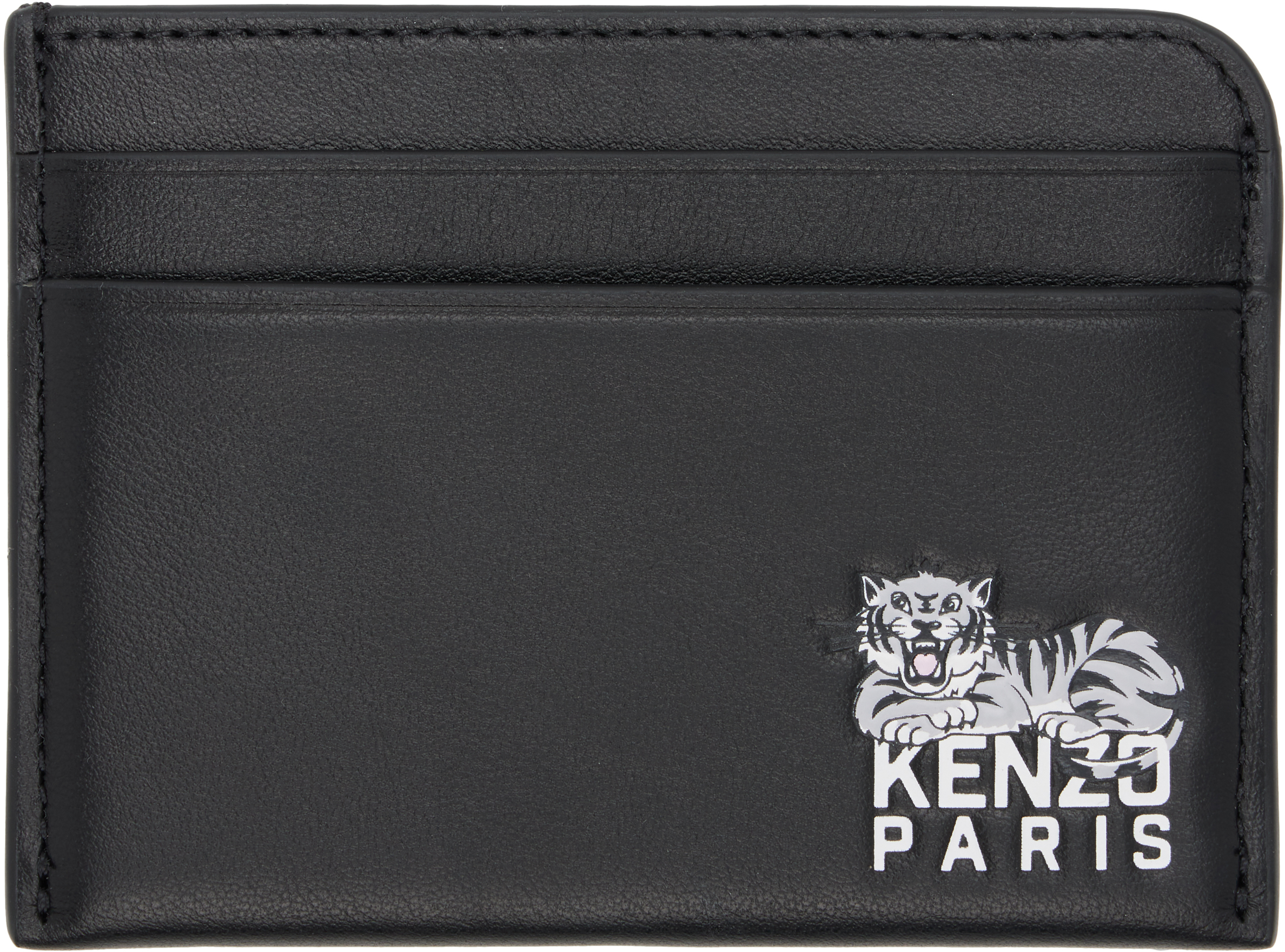 虎84 Kenzo: Black Kenzo Paris Happy Tiger Card Holder | SSENSE Canada