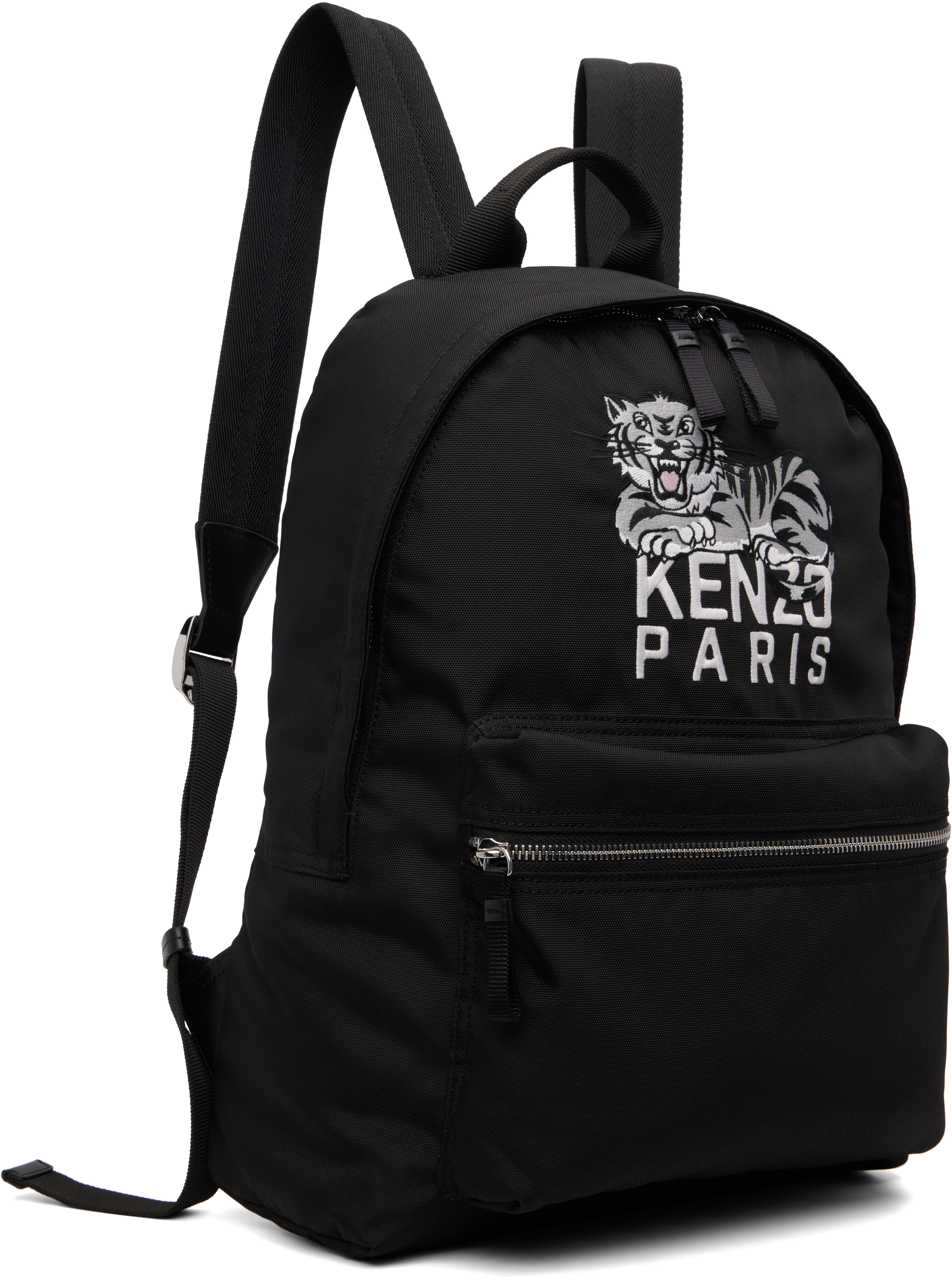 Kenzo Logo-embroidered Backpack In Black