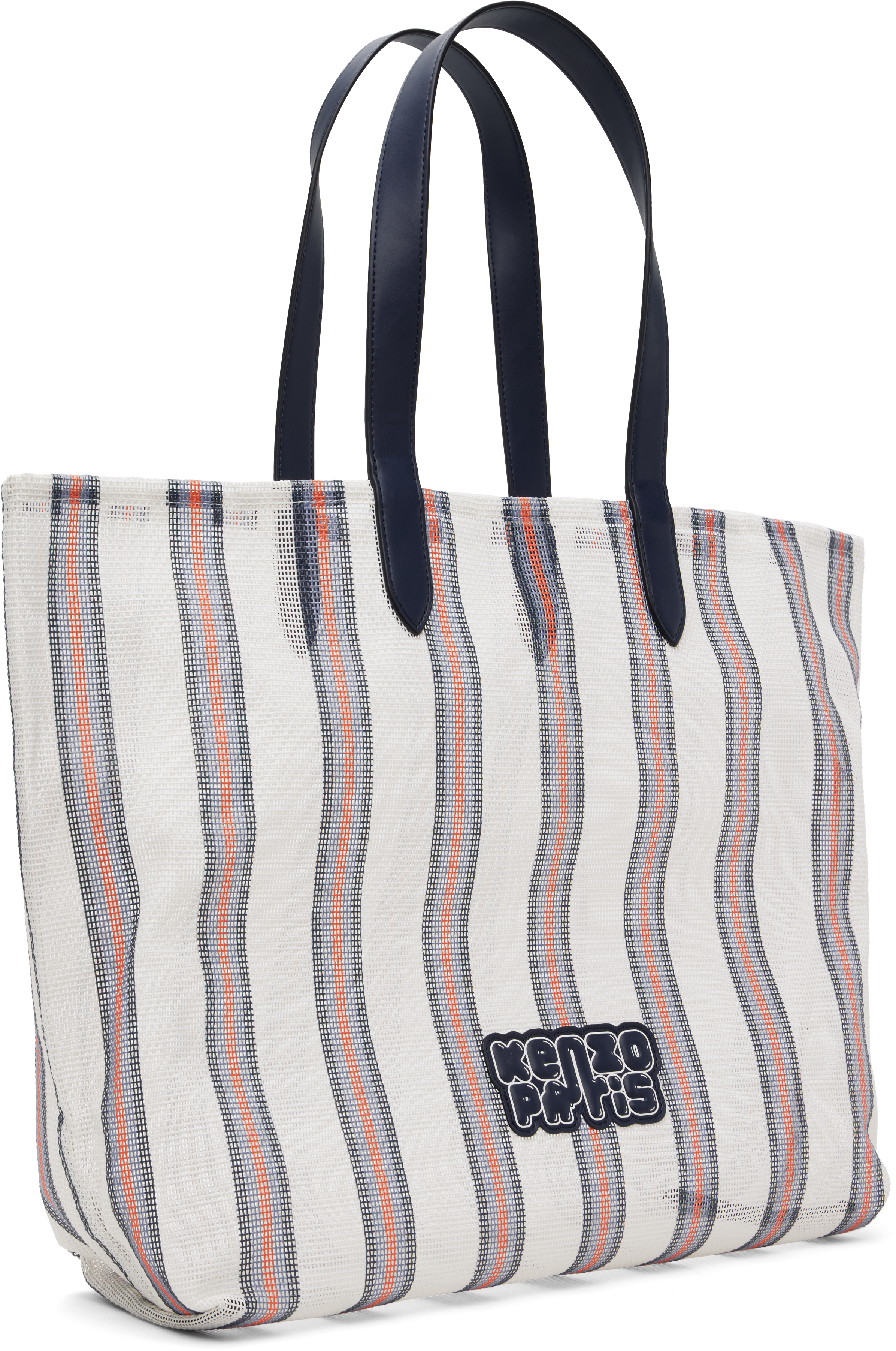 Kenzo Off-white Paris ' Coast Lines' Large Tote In White