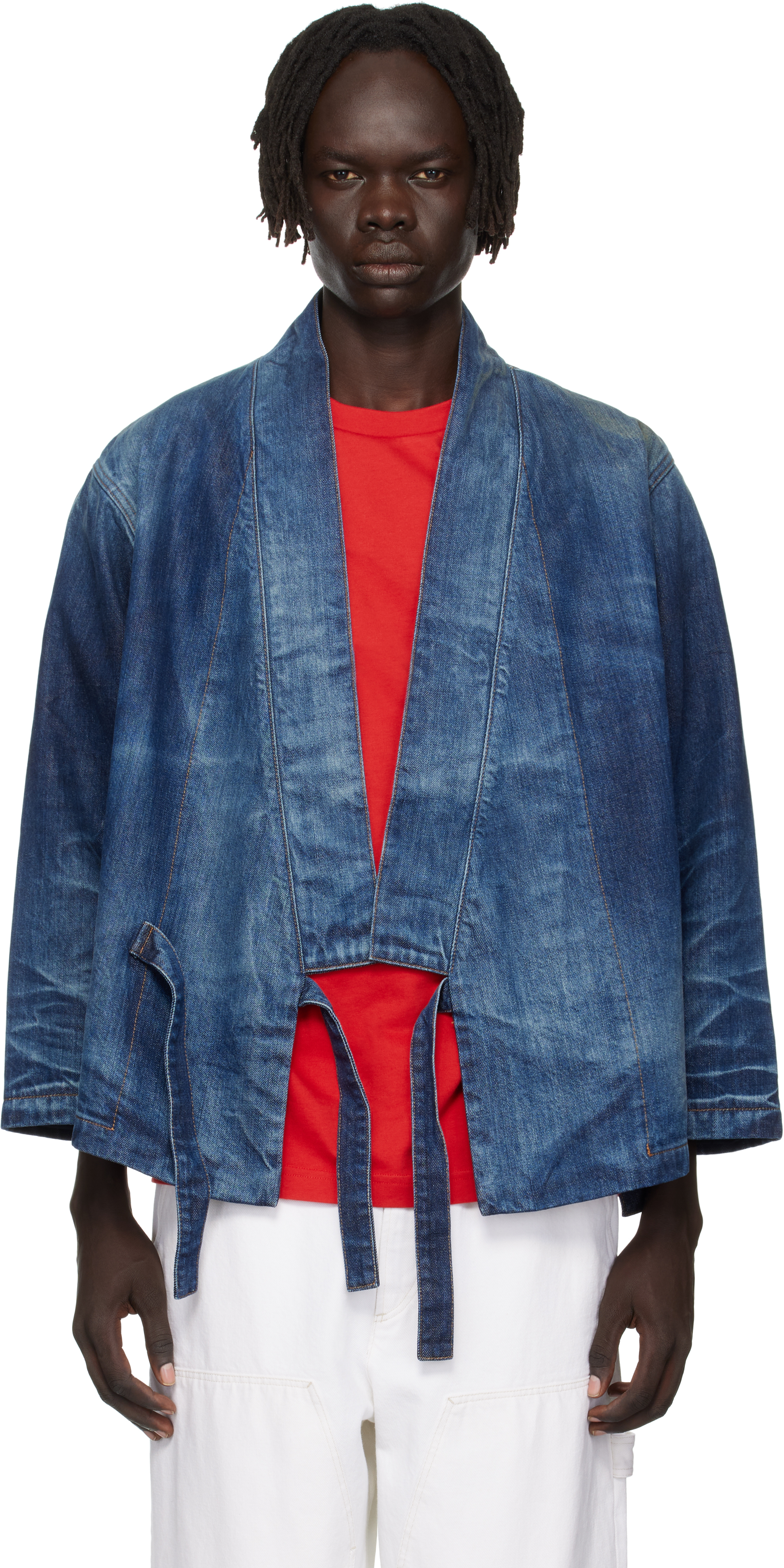 Navy Kenzo Paris Kimono Denim Jacket by Kenzo on Sale
