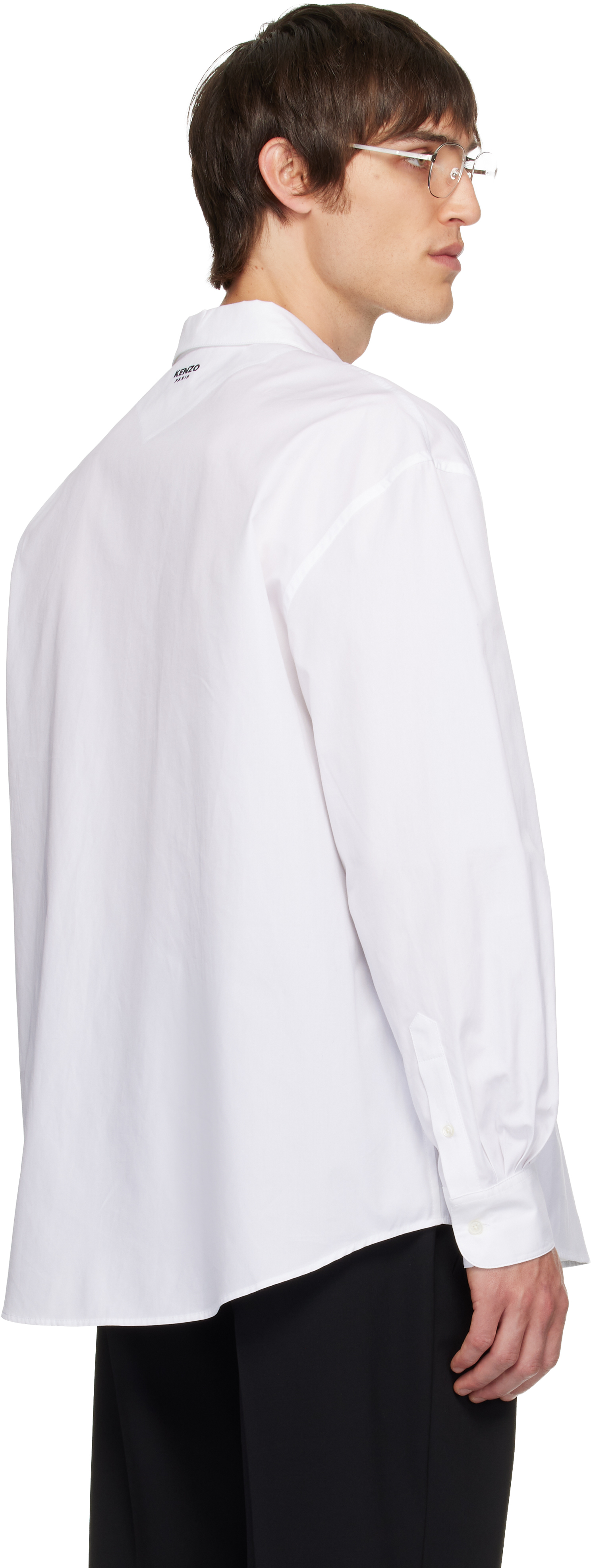 Kenzo Cotton Poplin Shirt In White