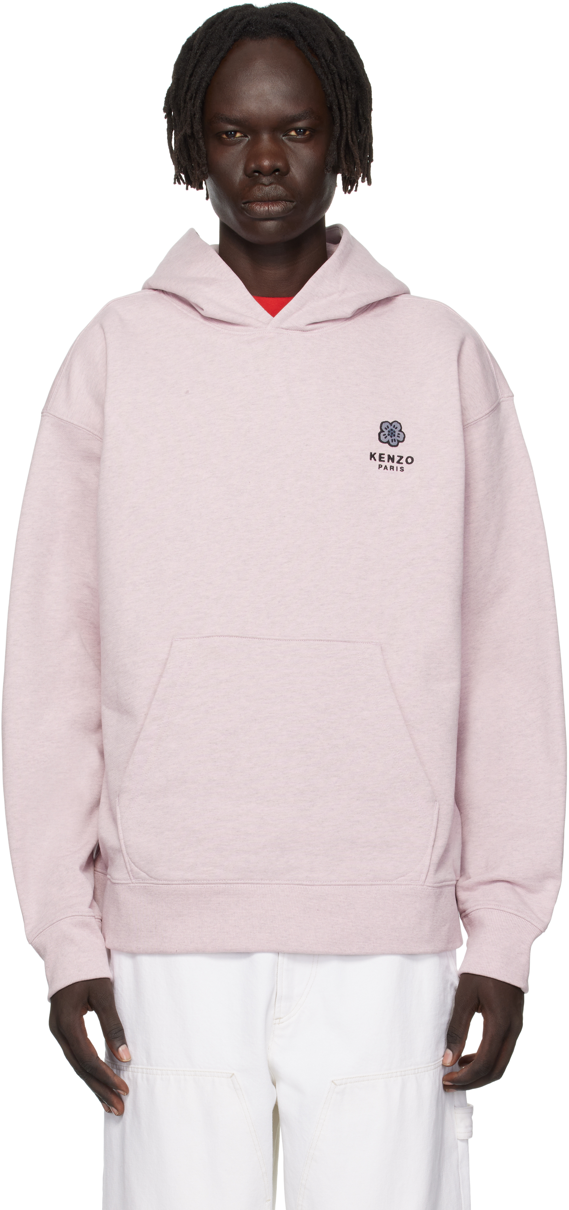 Pink Kenzo Paris 'Boke Flower' Embroidered Oversized Hoodie by