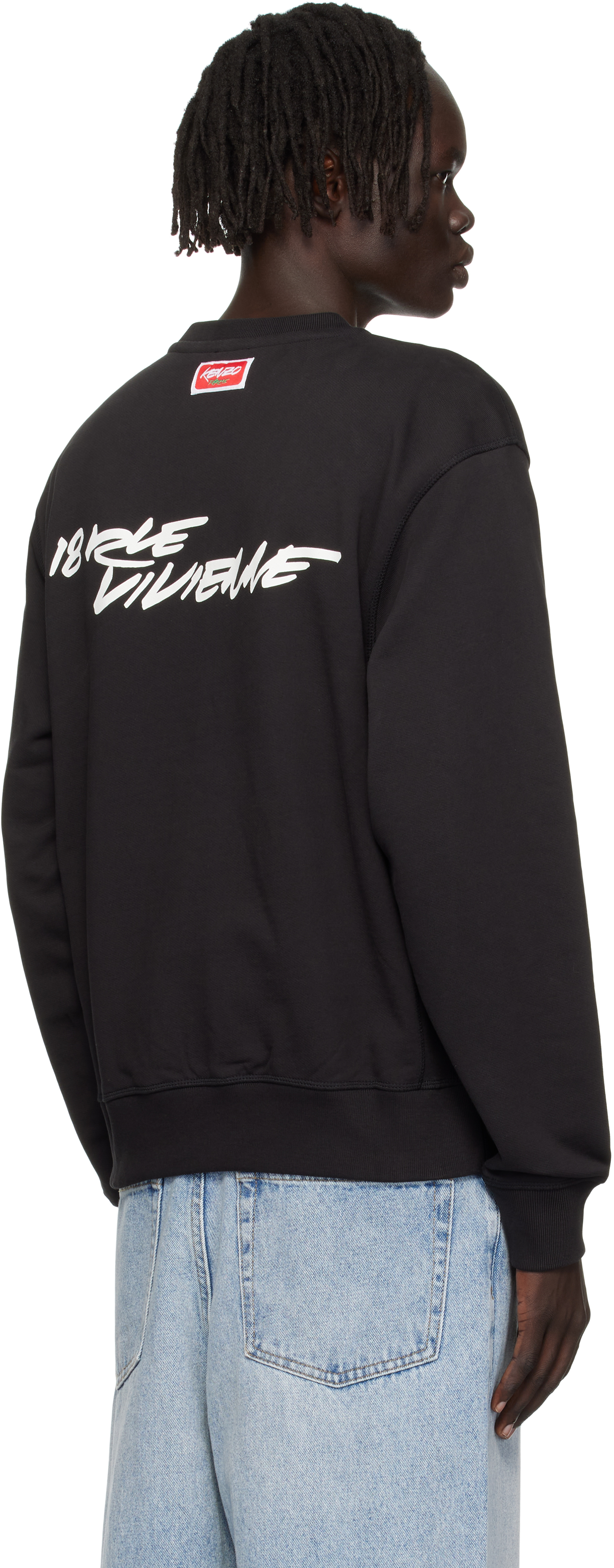 Kenzo Bold Floral Graphic Sweatshirt With Signature Logo In Black