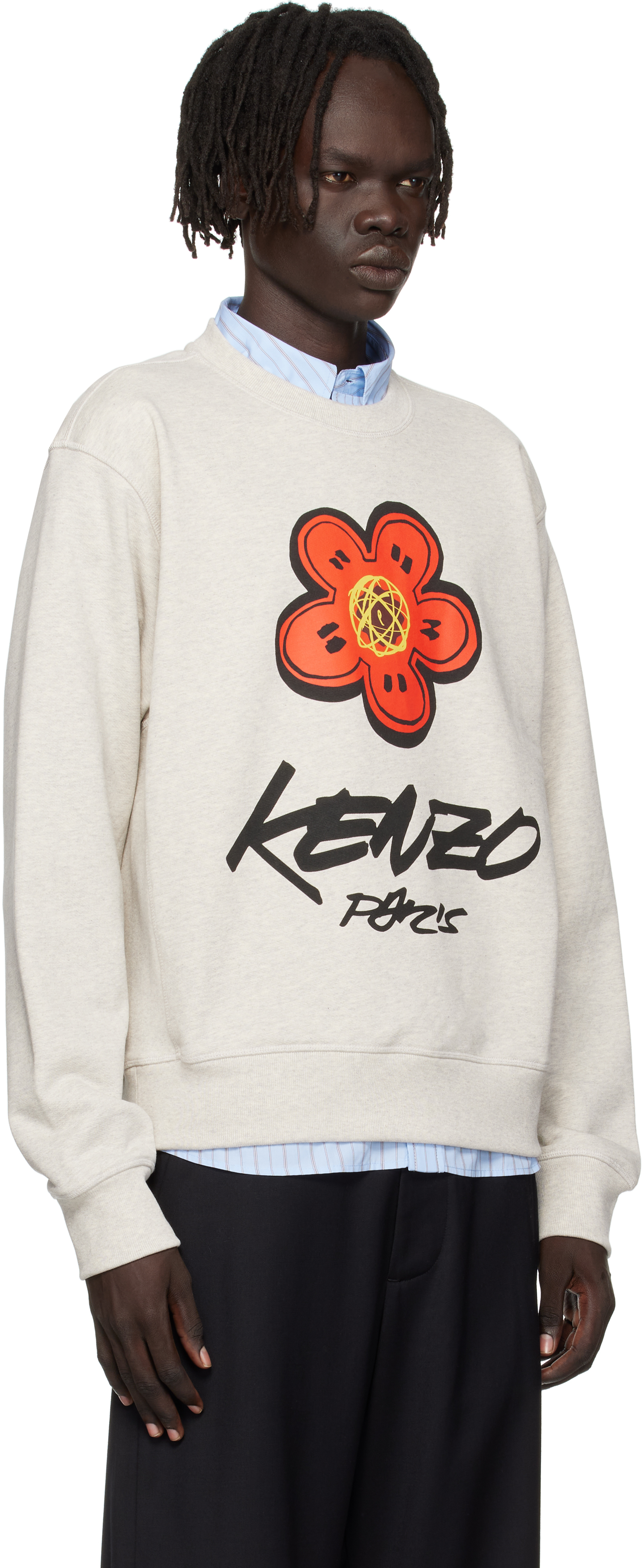 Kenzo Relaxed Fit Futura Classic Sweatshirt With Vibrant Graphic In Gray