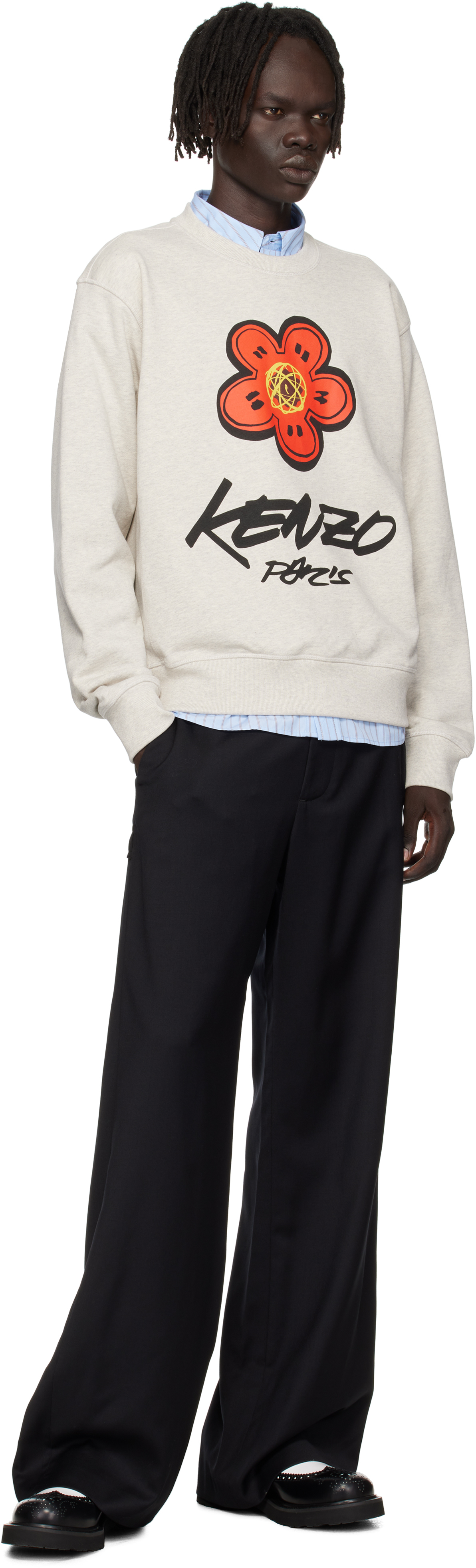 Kenzo Relaxed Fit Futura Classic Sweatshirt With Vibrant Graphic In Gray
