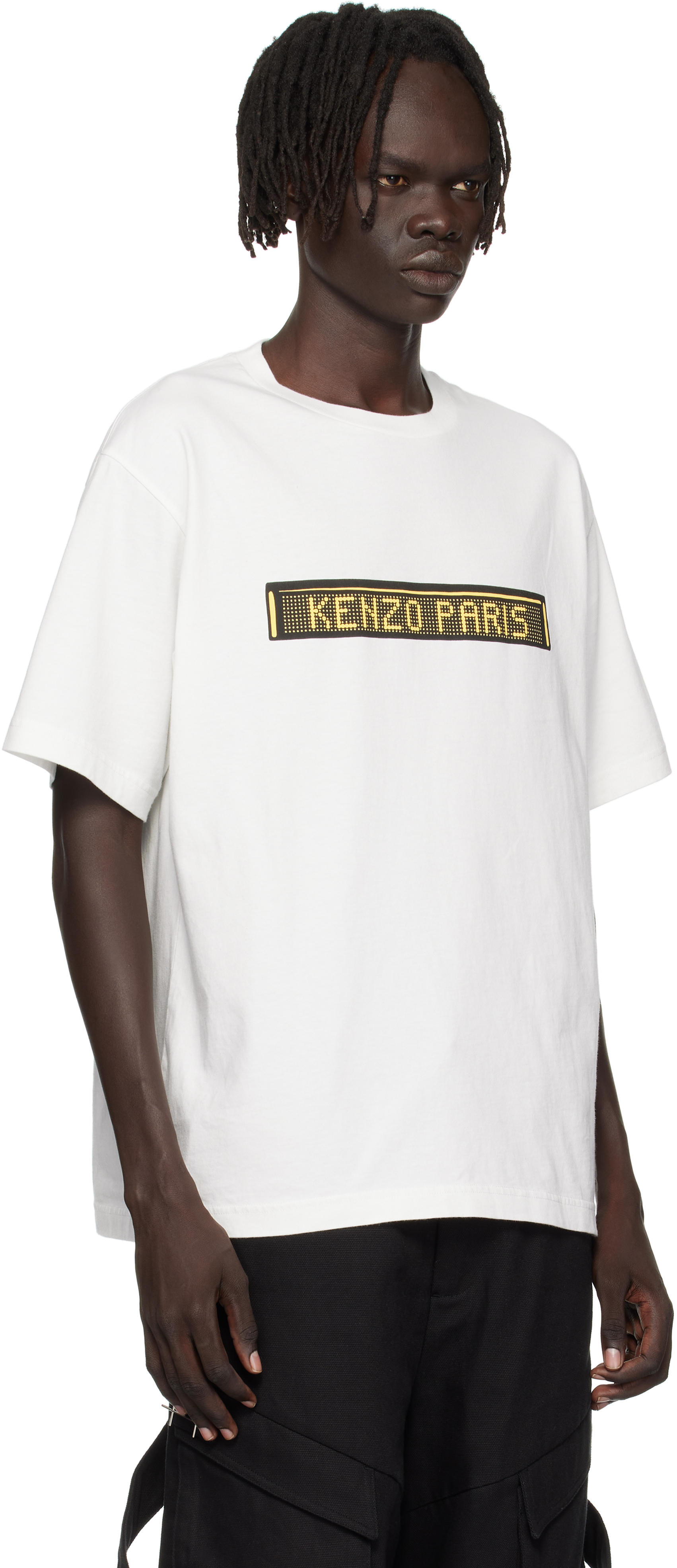 Kenzo Graphic Print Crew Neck Short Sleeve T-shirt In White