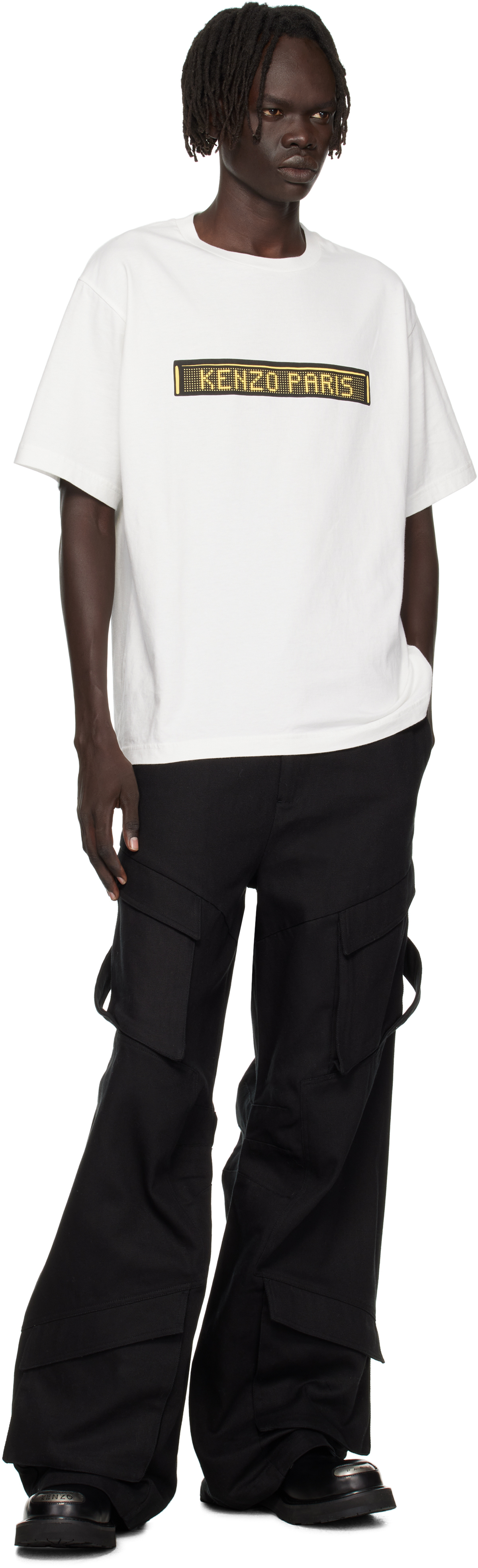 Kenzo Graphic Print Crew Neck Short Sleeve T-shirt In White