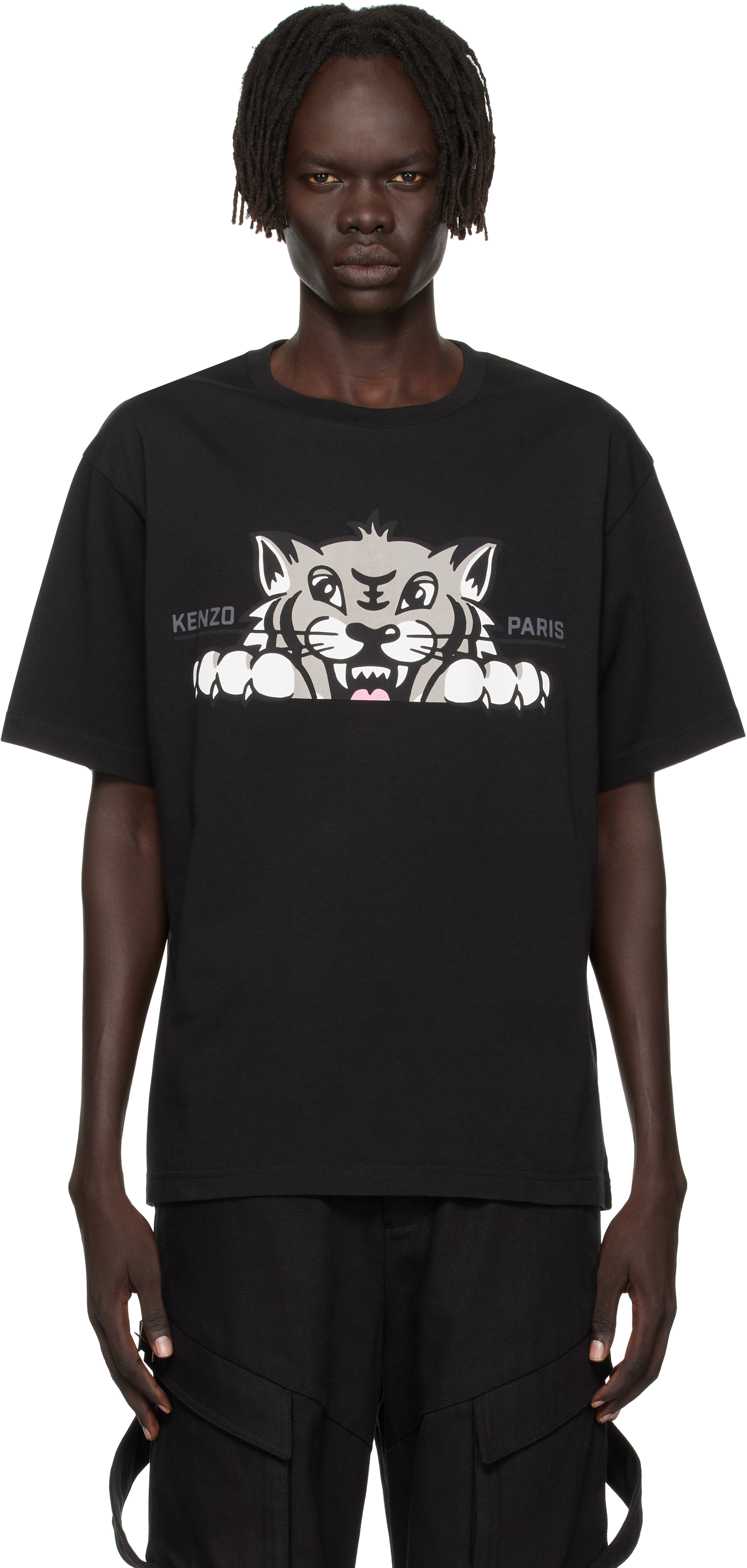 【KENZO】Kenzo Paris Happy Tiger 刺繍 Tシャツ 送料・関税込み Kenzo: Tan Kenzo Paris 'KENZO Happy Tiger' T-shirt | SSENSE