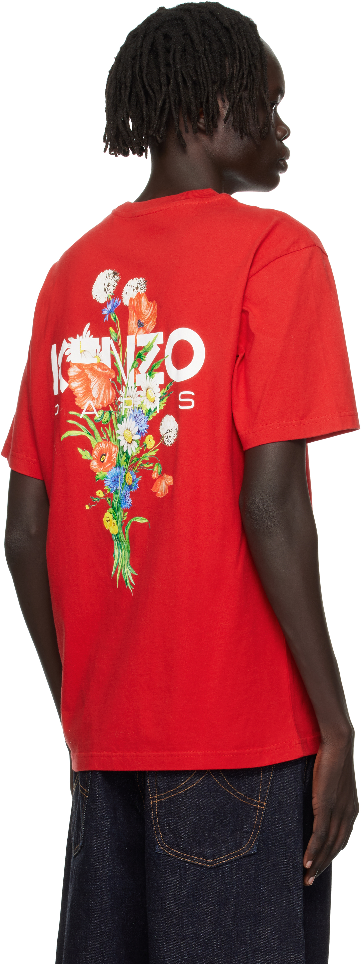 Kenzo Gots Archive Bouquet Print Cotton T-shirt In Red
