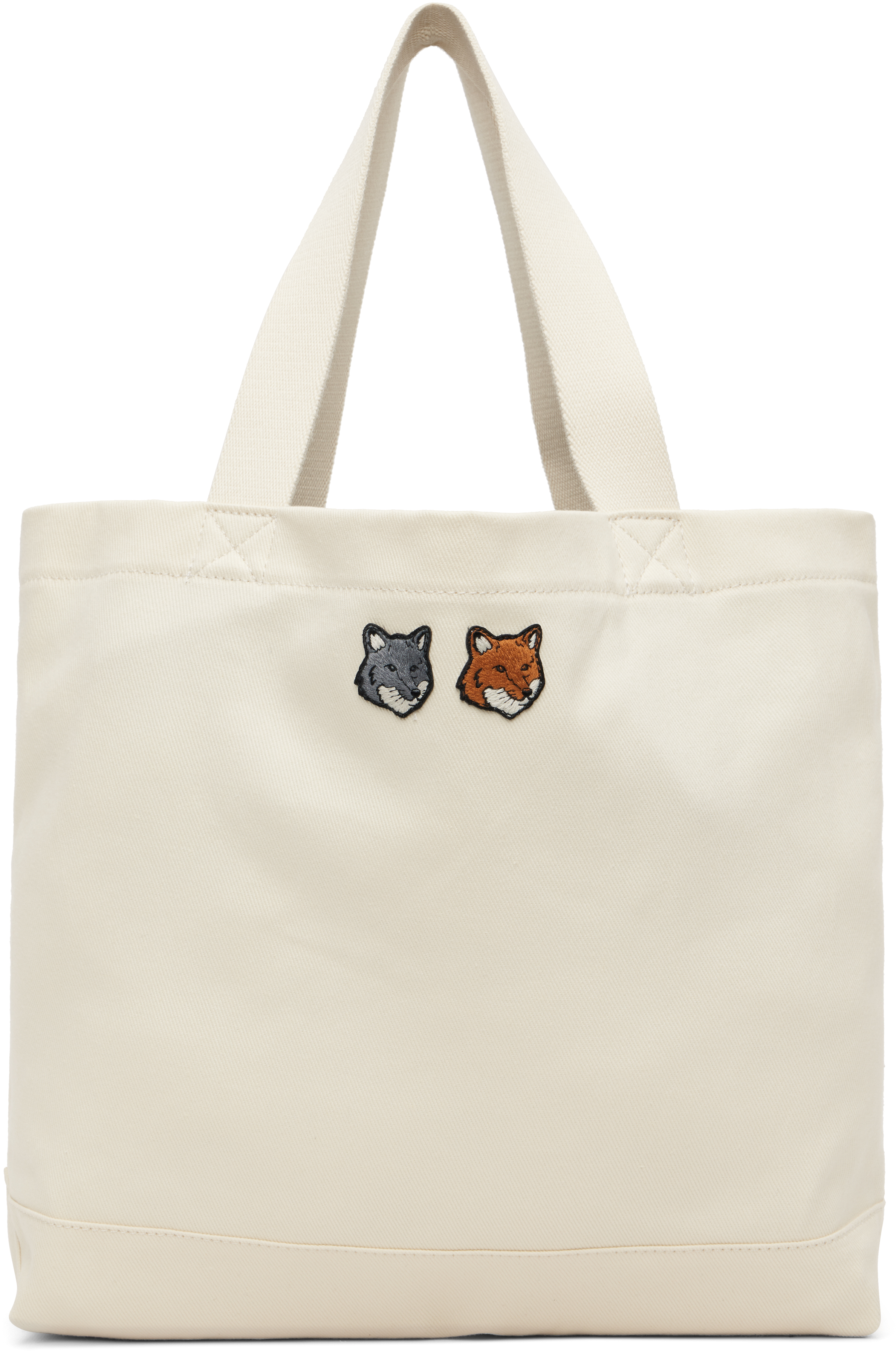 Maison Kitsuné Off-White Double Fox Head Tote