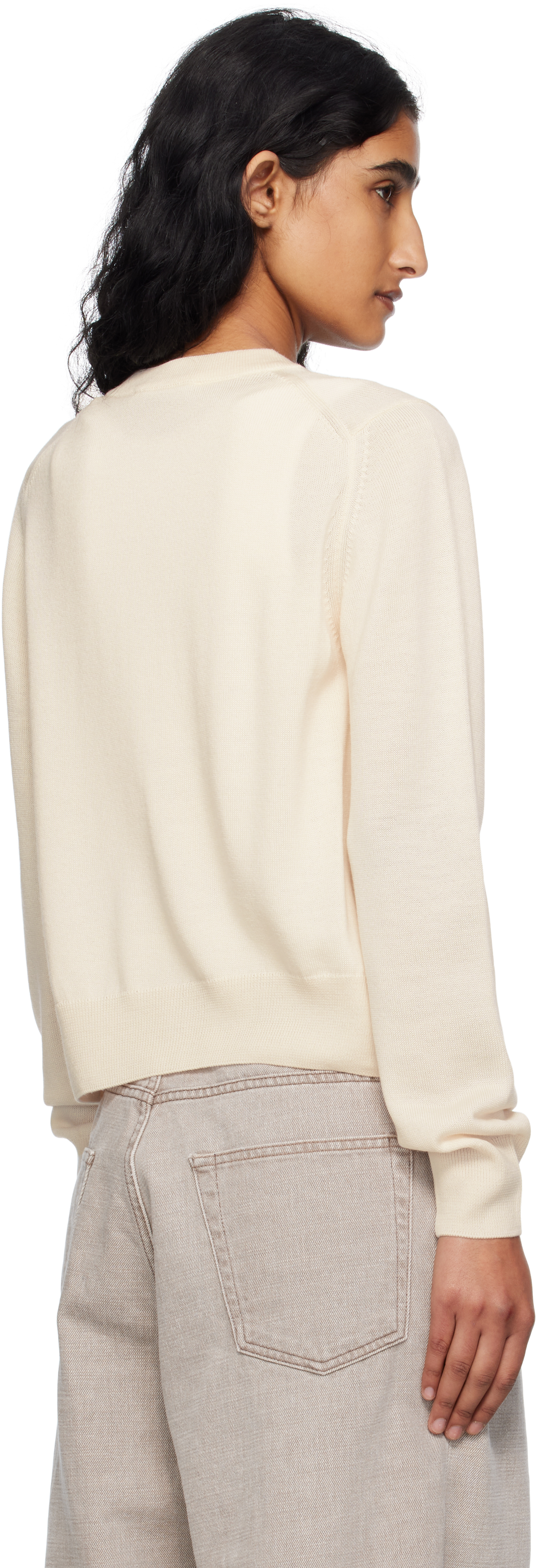 Maison Kitsuné Beige Double Bold Fox Head Patch Regular Cardigan In Neutral