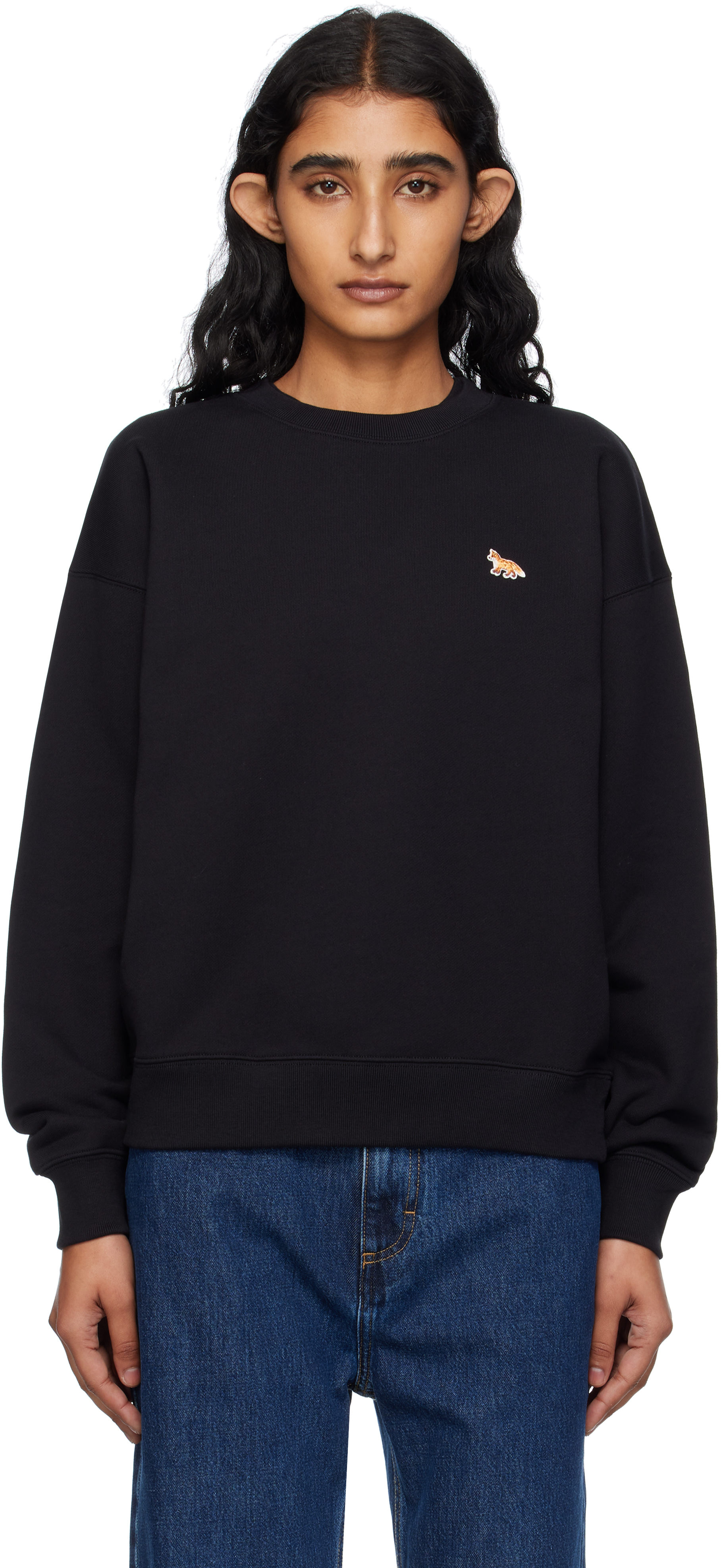 Maison Kitsuné Black 'Baby Fox' Comfort Sweatshirt