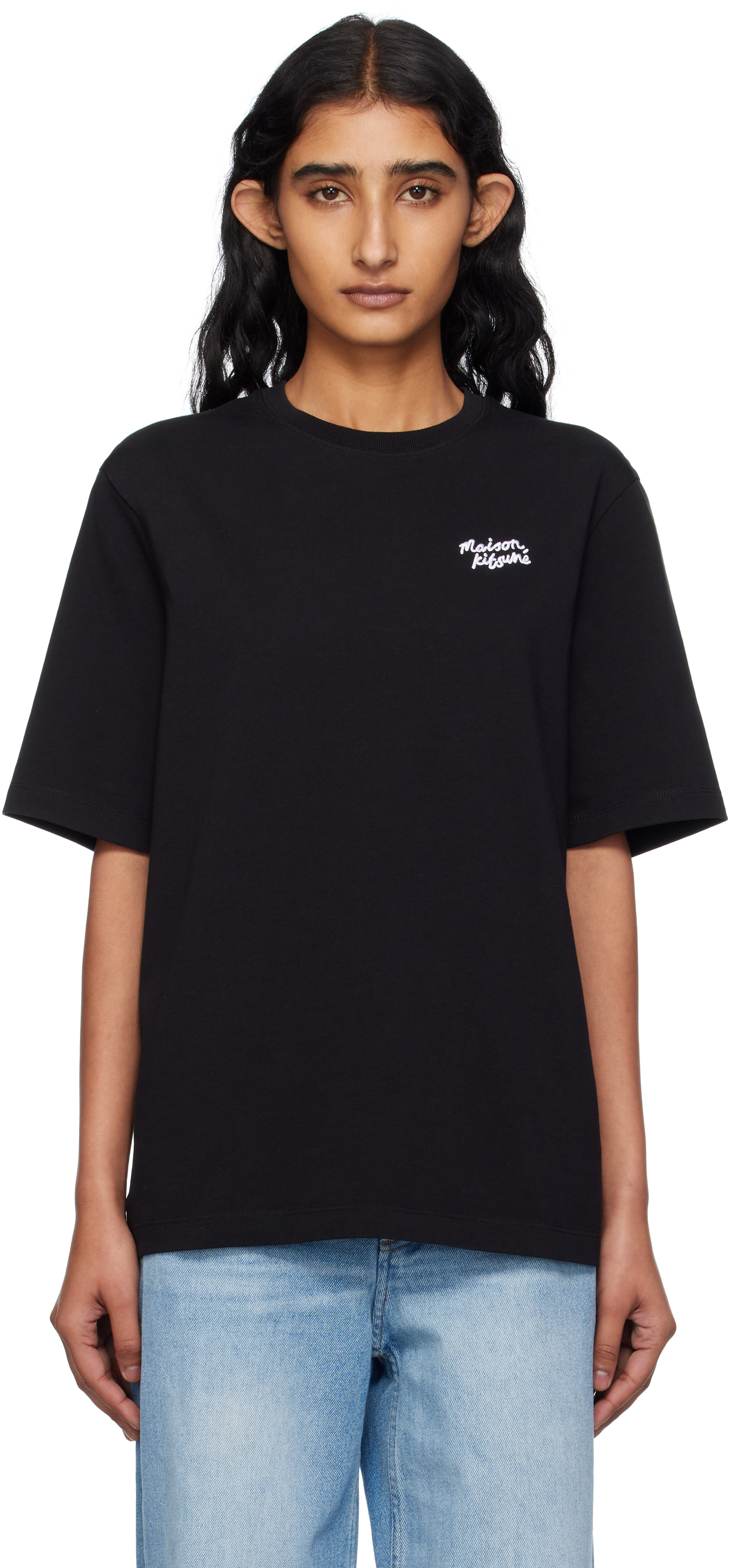 Maison Kitsuné White 'Maison Kitsuné' Handwriting Comfort T-shirt