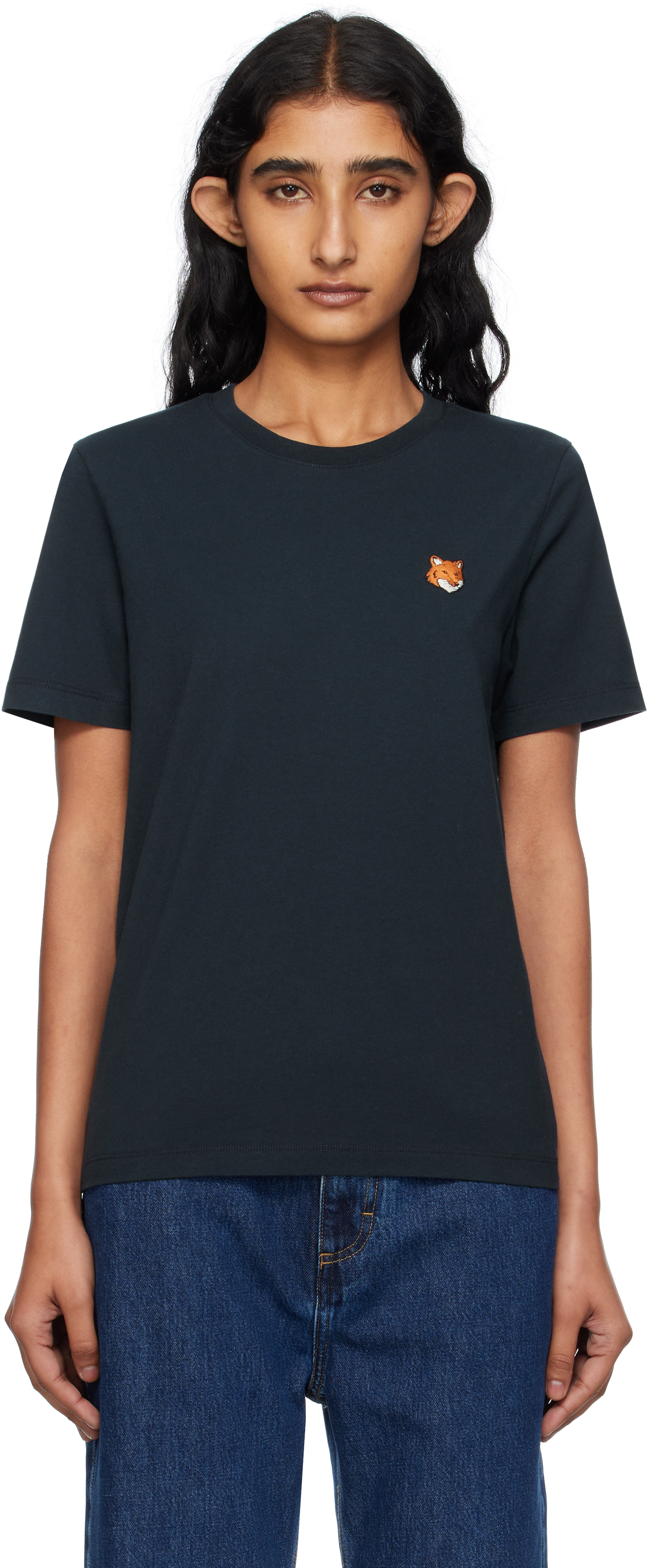 Maison Kitsuné Navy Fox Head T-shirt