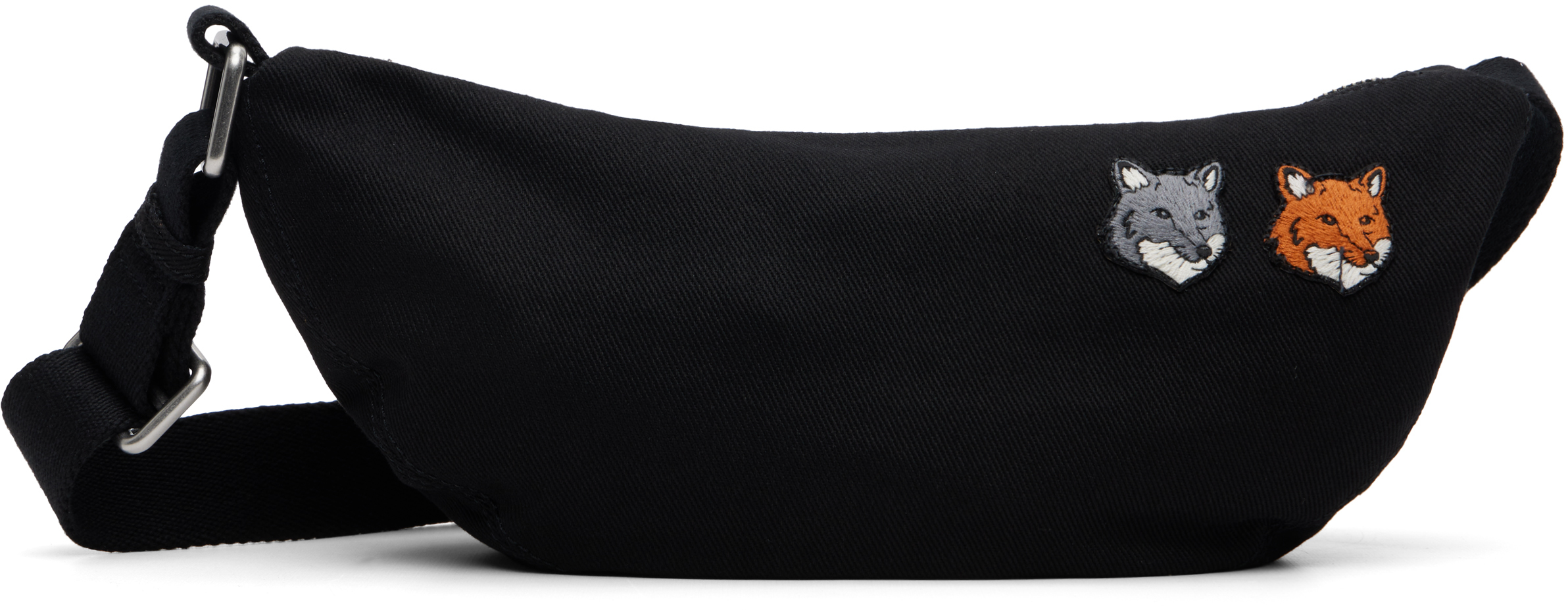 Maison Kitsuné Black Double Fox Head Pouch