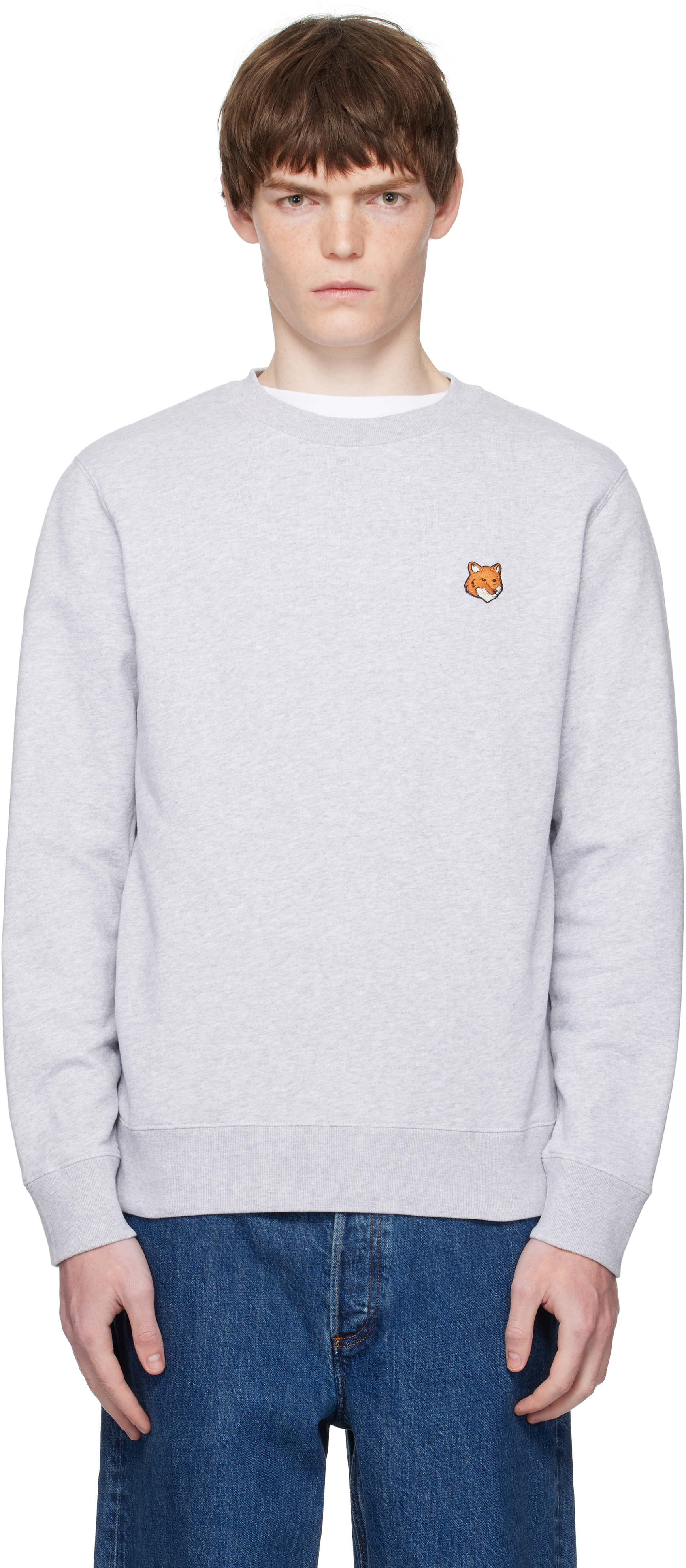 Gray Fox Head Patch Regular Sweatshirt by Maison Kitsuné on Sale