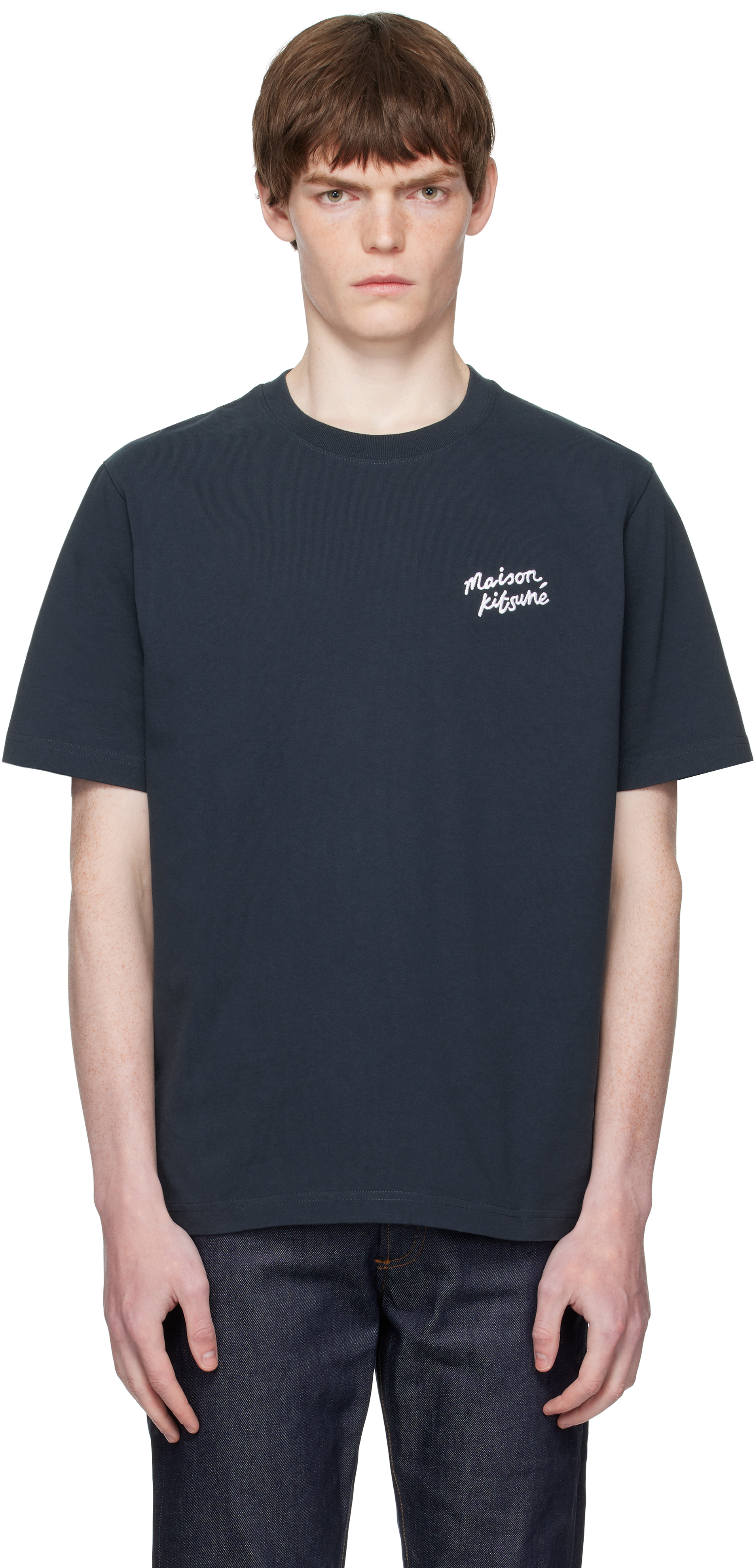 Maison Kitsuné Black 'Maison Kitsune' Handwriting Comfort T-shirt