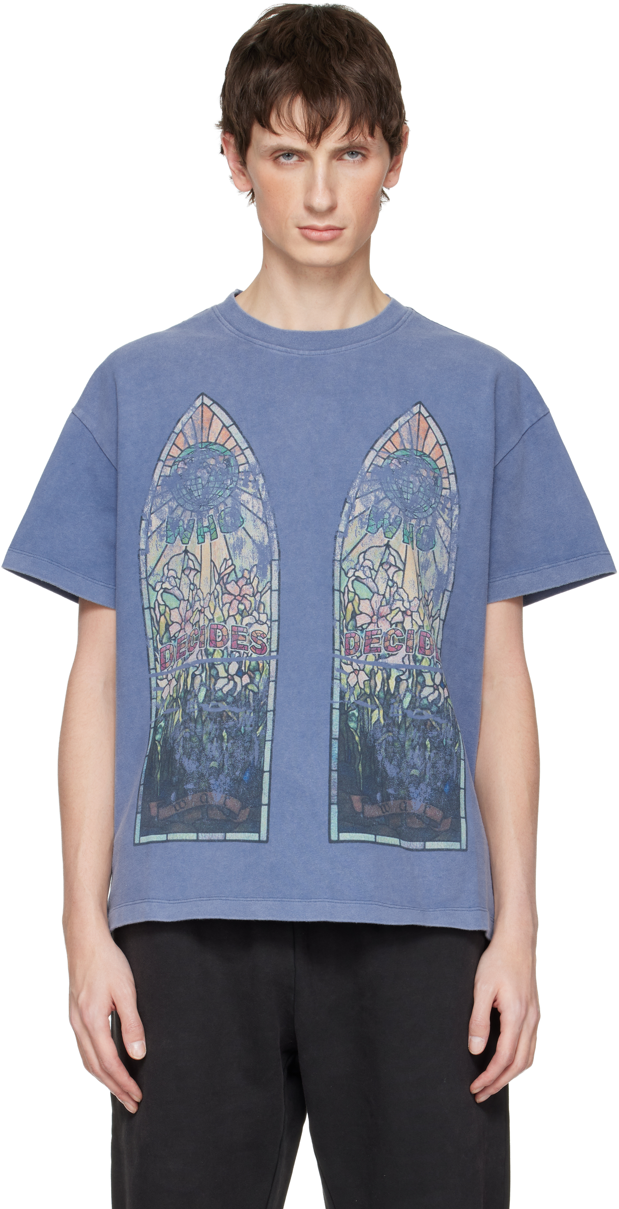 Gray Faded Jersey T-shirt by Who Decides War on Sale
