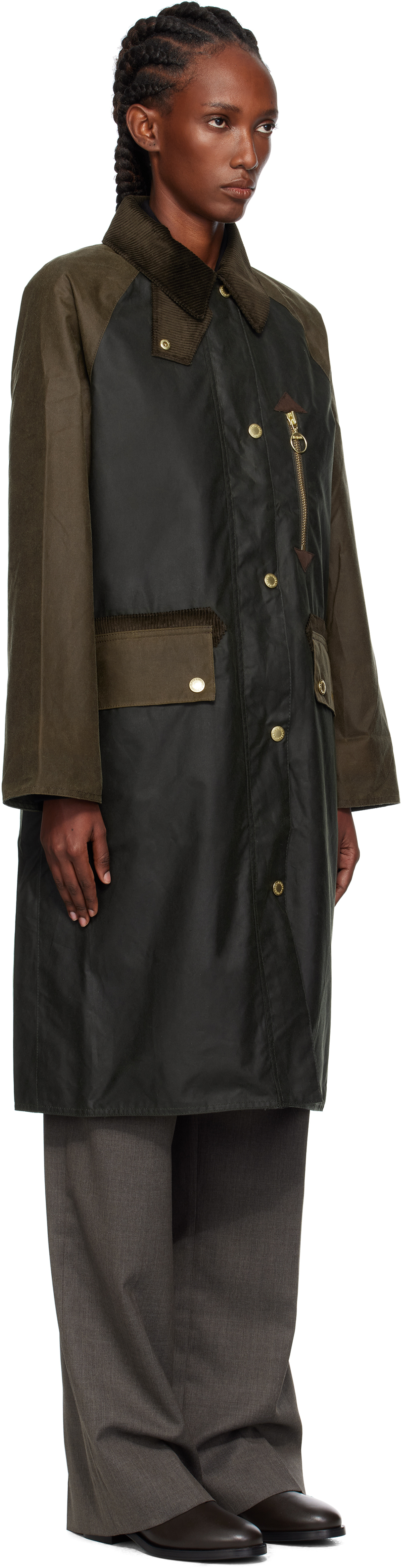 Barbour Gray & Brown Evette Wax Jacket