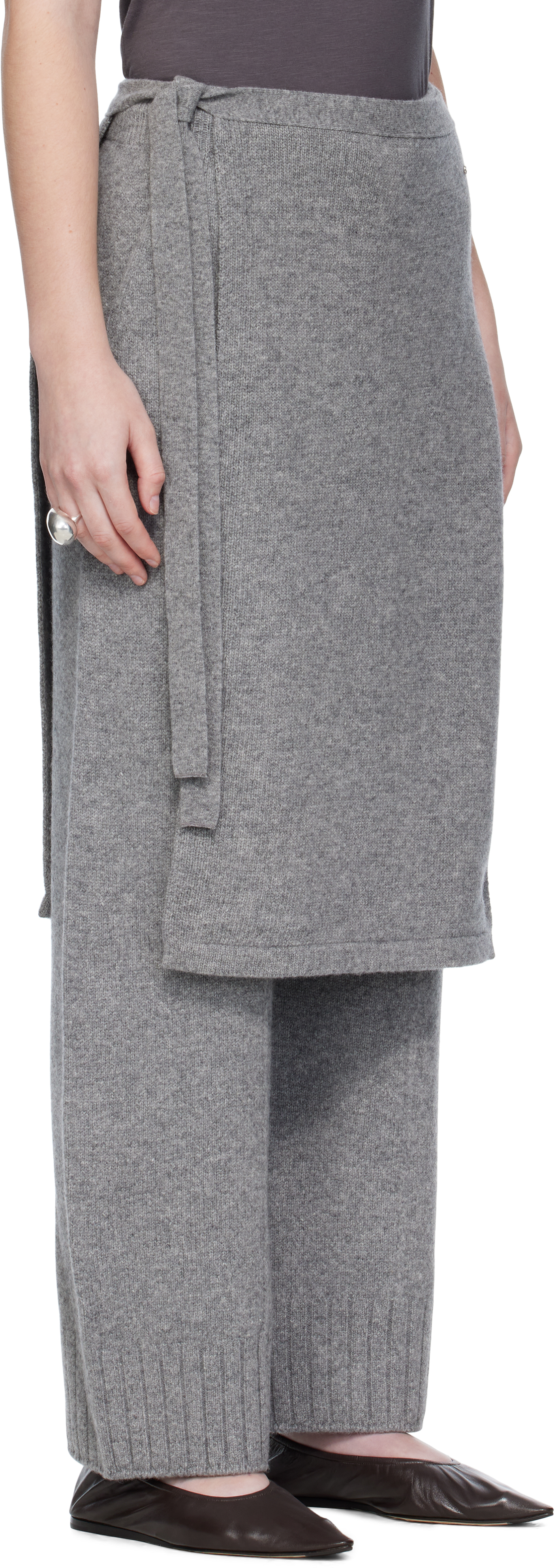 Umarmung Gray Wholegarment Wrap Skirt Lounge Pants In Gray