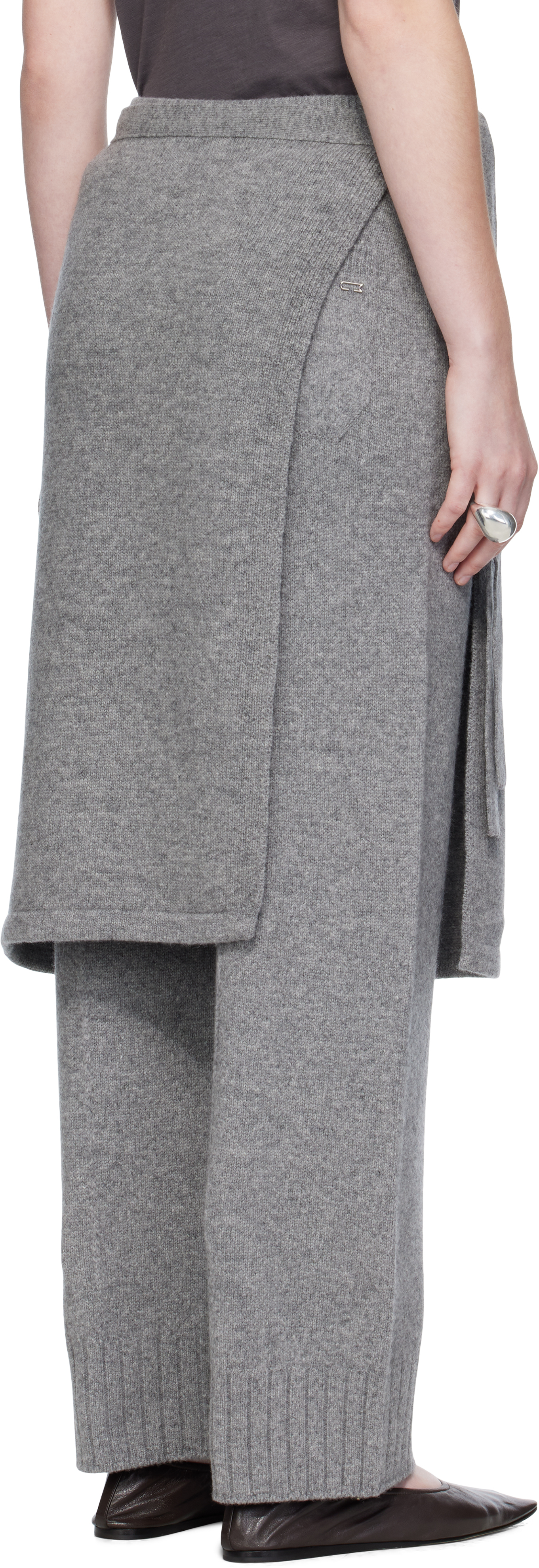 Umarmung Gray Wholegarment Wrap Skirt Lounge Pants In Gray