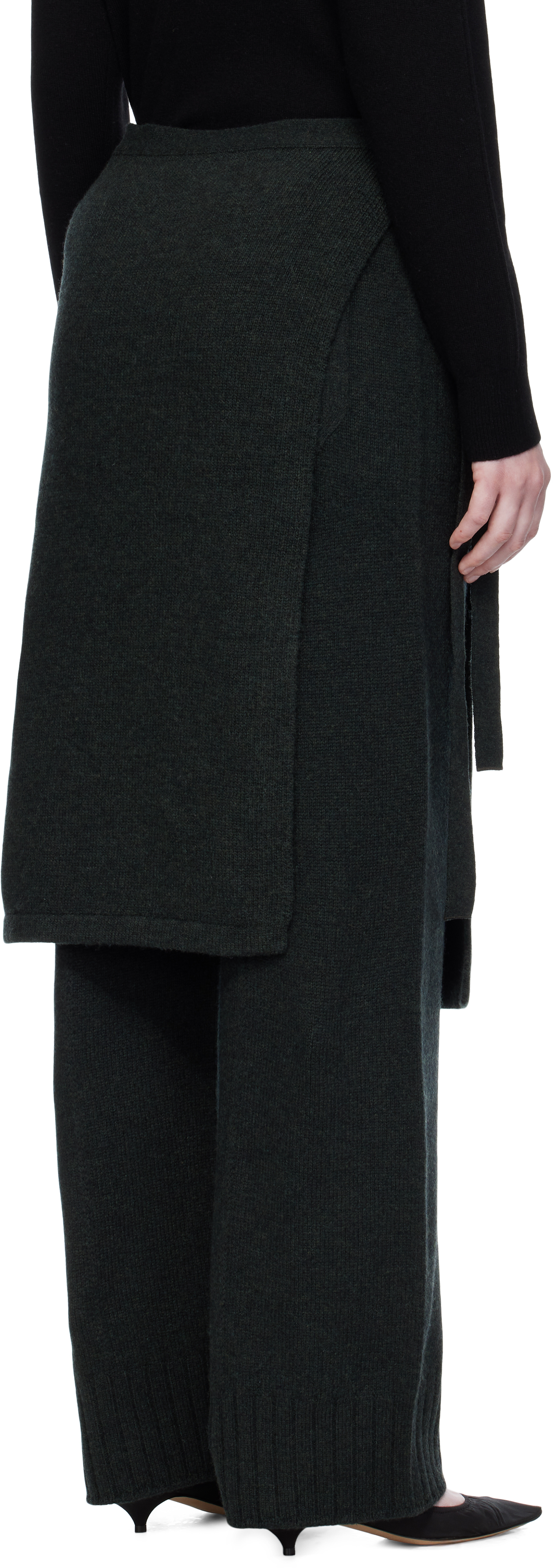 Umarmung Black Wholegarment Wrap Skirt Lounge Pants In Black