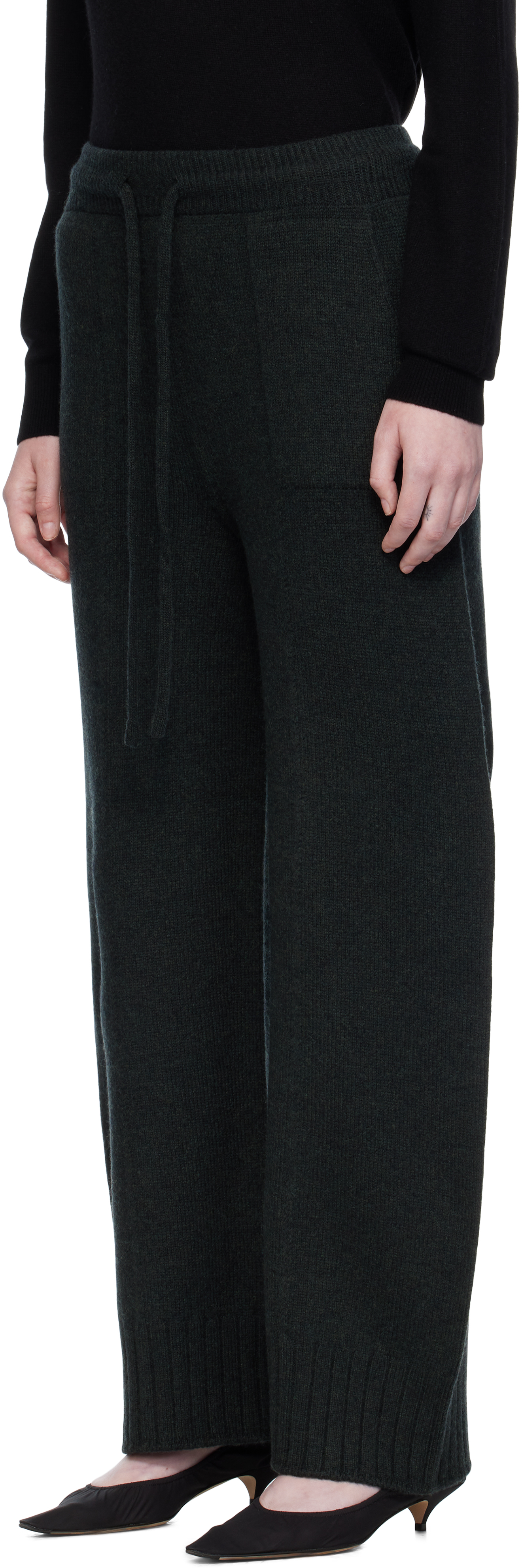 Umarmung Black Wholegarment Wrap Skirt Lounge Pants In Black