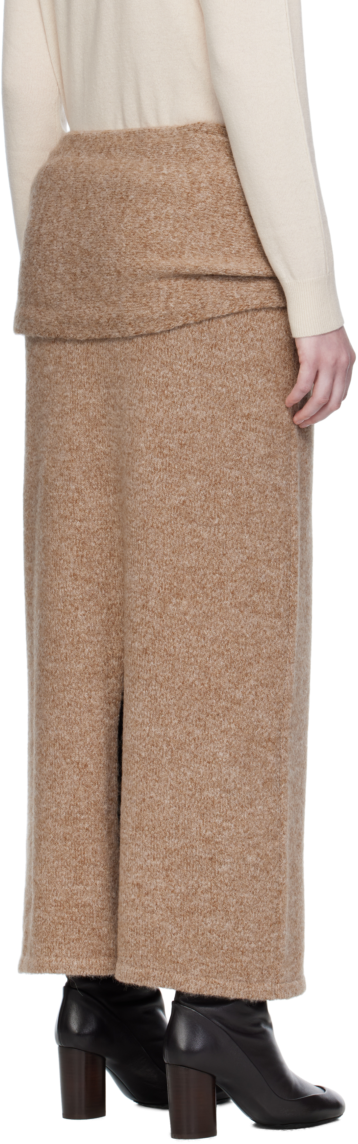 Umarmung Taupe Baby Alpaca Maxi Scarf & Skirt In Brown