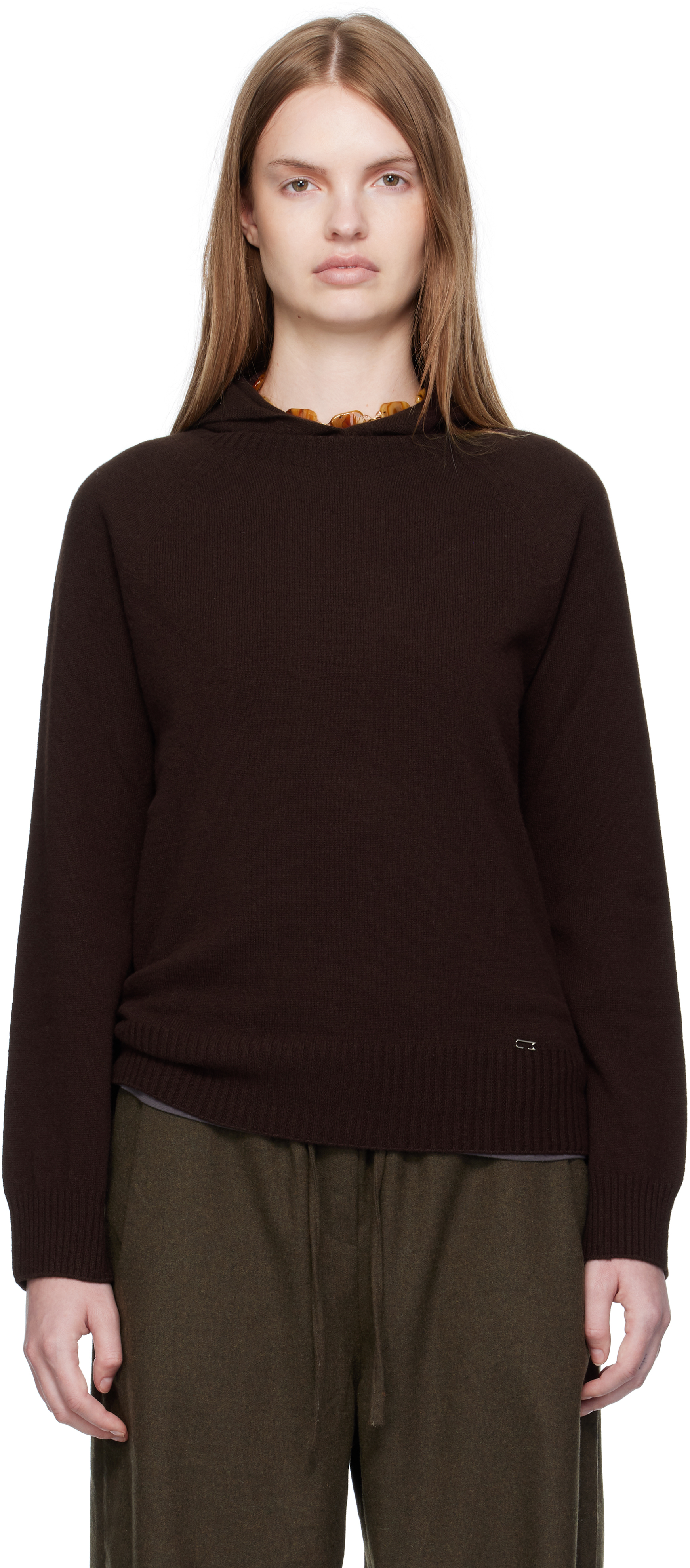 Umarmung Brown Wholegarment Hoodie In Brown